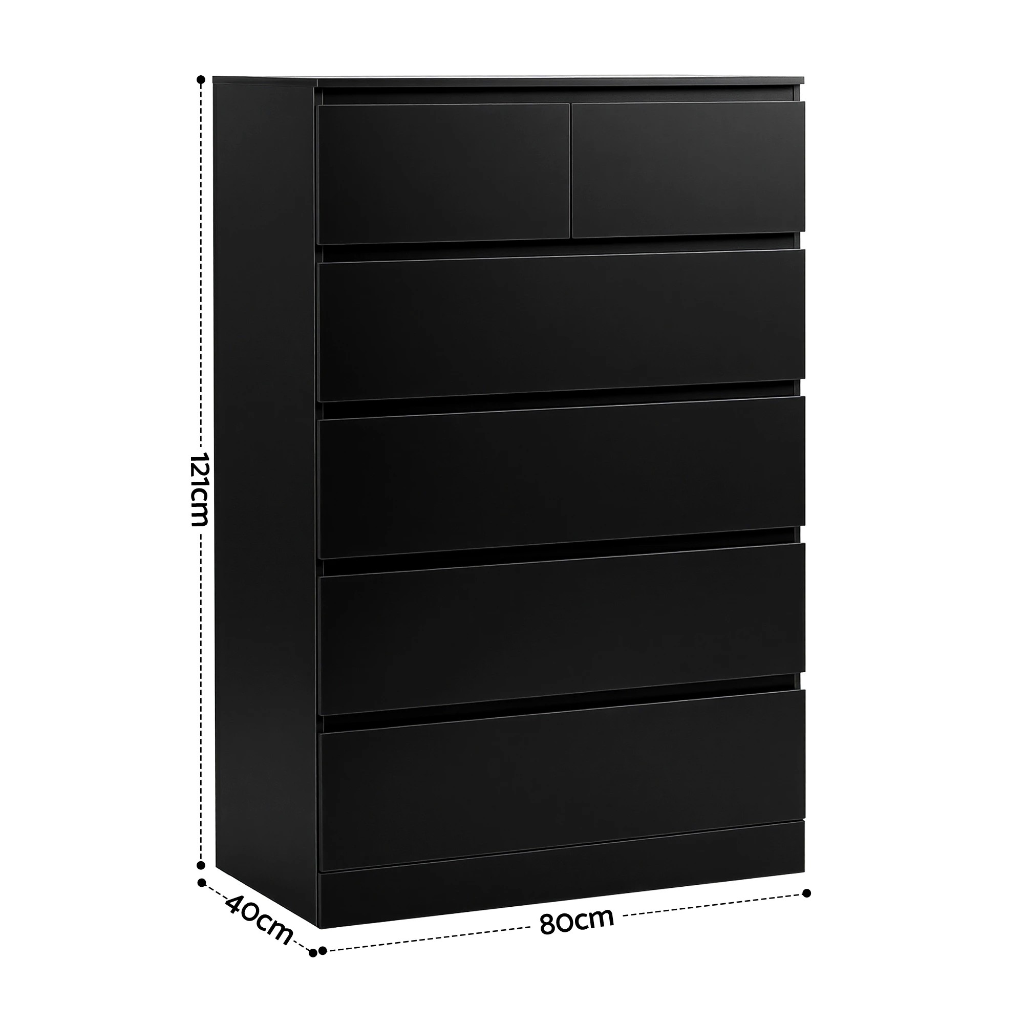 2 Artiss 6 Chest of Drawers Tallboy PEPE - Black, 2 of 3