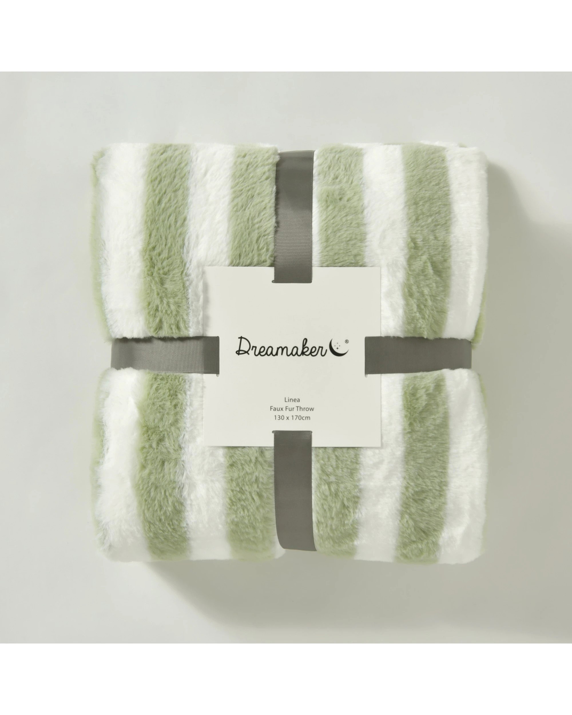 6 Dreamaker Linea Faux Fur Throw 130x170cm - Olive, 6 of 7