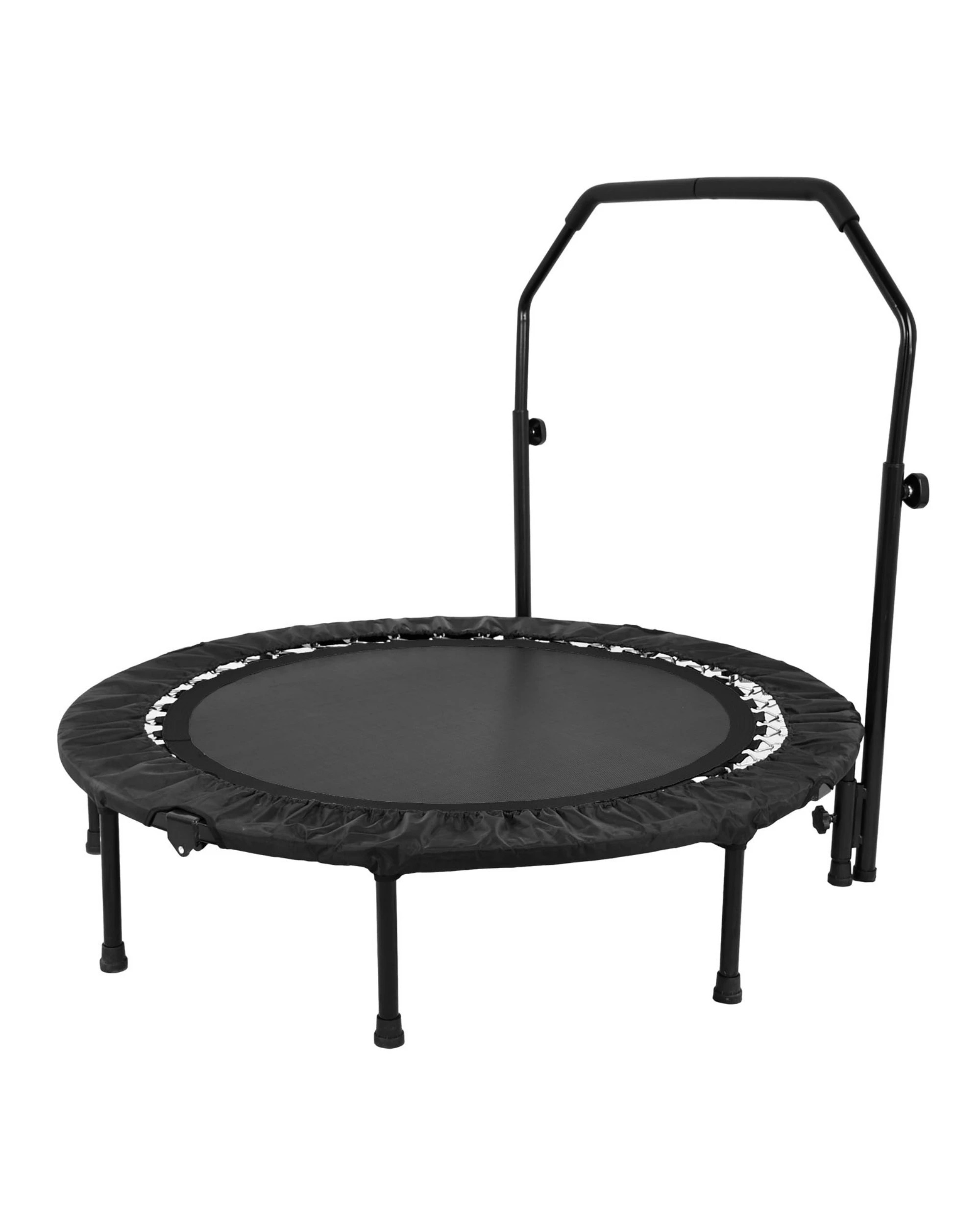 1 Advwin 48" Mini Trampoline Rebounder Max Load 200KG with Adjustable Foam Handle Suitable for Adult and Kids Black, 1 of 7