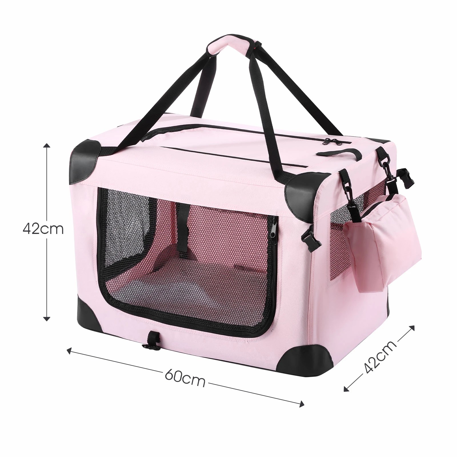 1 Pet Scene Soft Dog Crate Kennel Pet Cage Cat Travel Carrier Pink, 1 of 5
