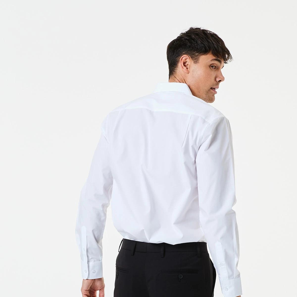 3 Work Long Sleeve Business Shirt WHITE, 3 of 6