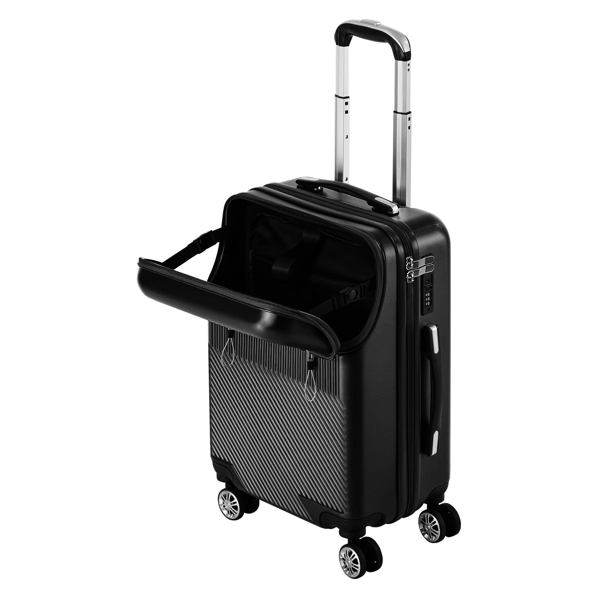 9 Mazam 2PCS Luggage Suitcase Trolley Set TSA Carry On Hard Case - Black, 9 of 9