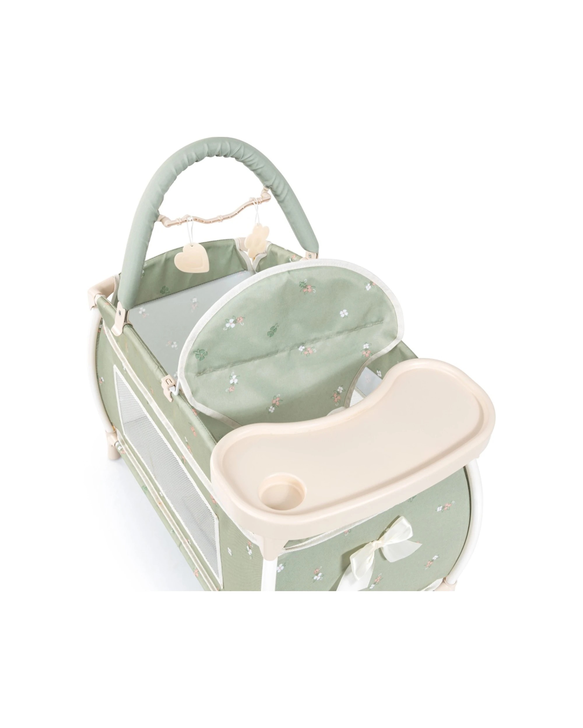 5 Bayer Bed Doll Cot Integrated High Chair For Dolls Up To Dolls 46cm Sage - Green, 5 of 6