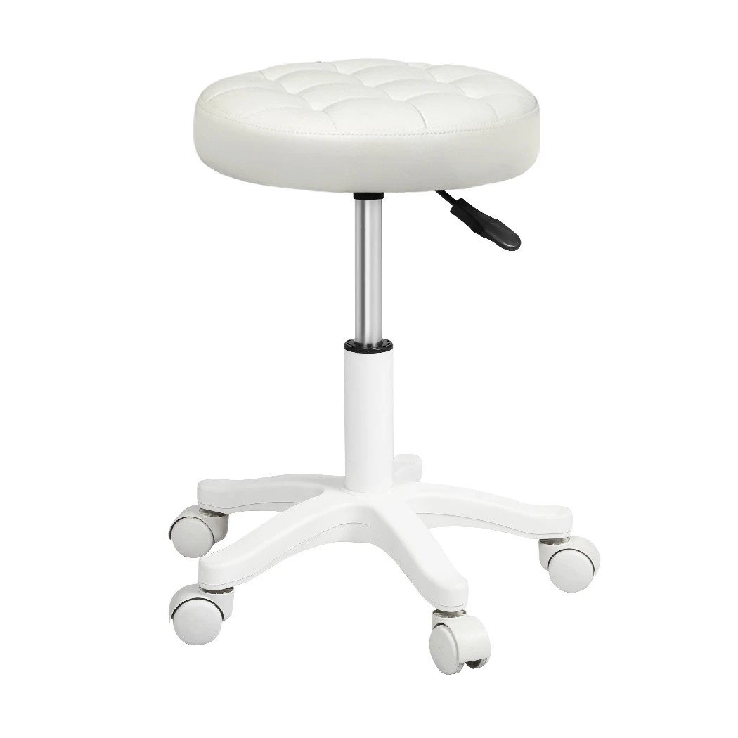 2 Levede 2pcs PU Leather Salon Bar Stools in Beige Colour, 2 of 7