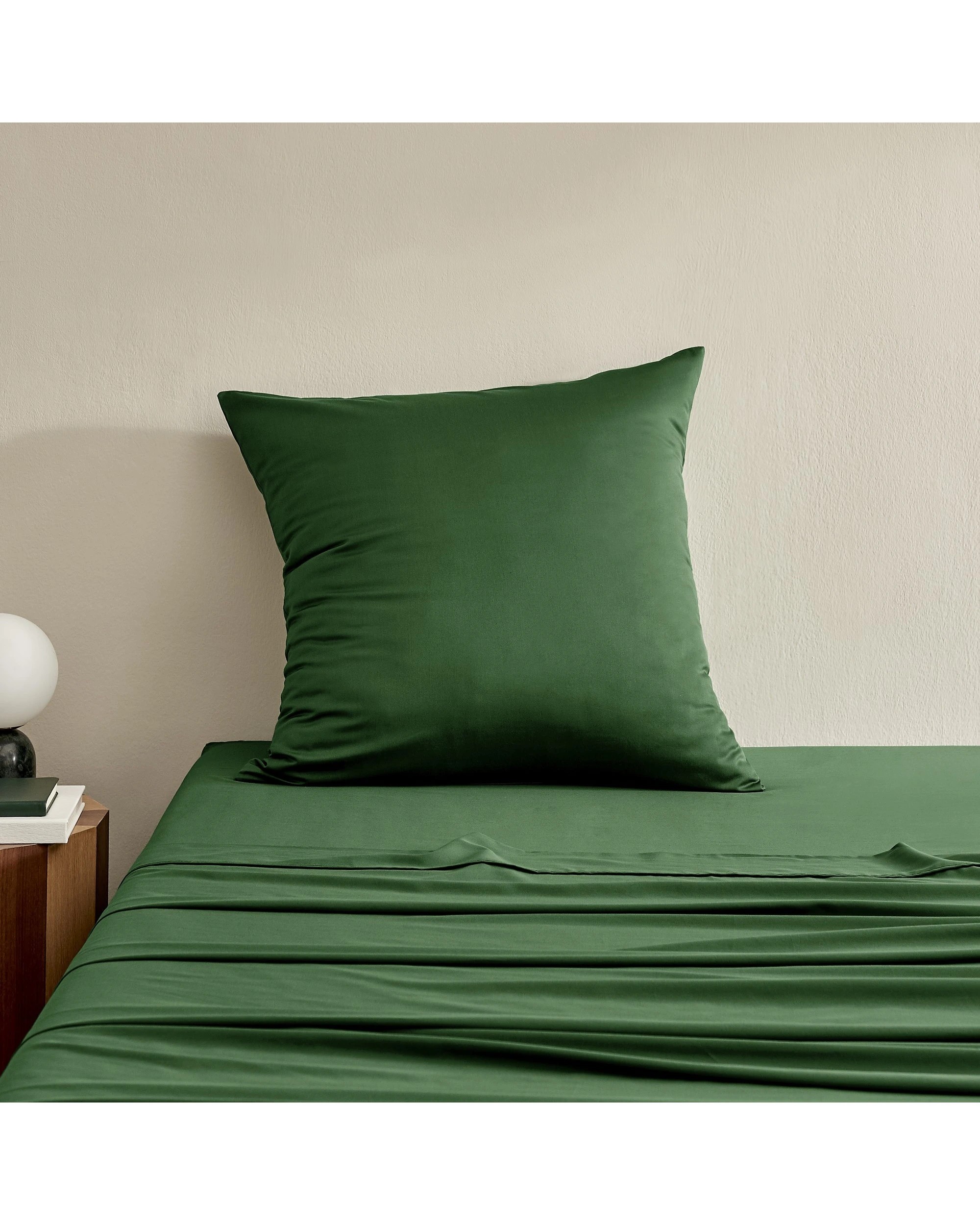 1 Serene 400TC Bamboo Cotton Sateen Euro Pillowcase - Eden Green, 1 of 3