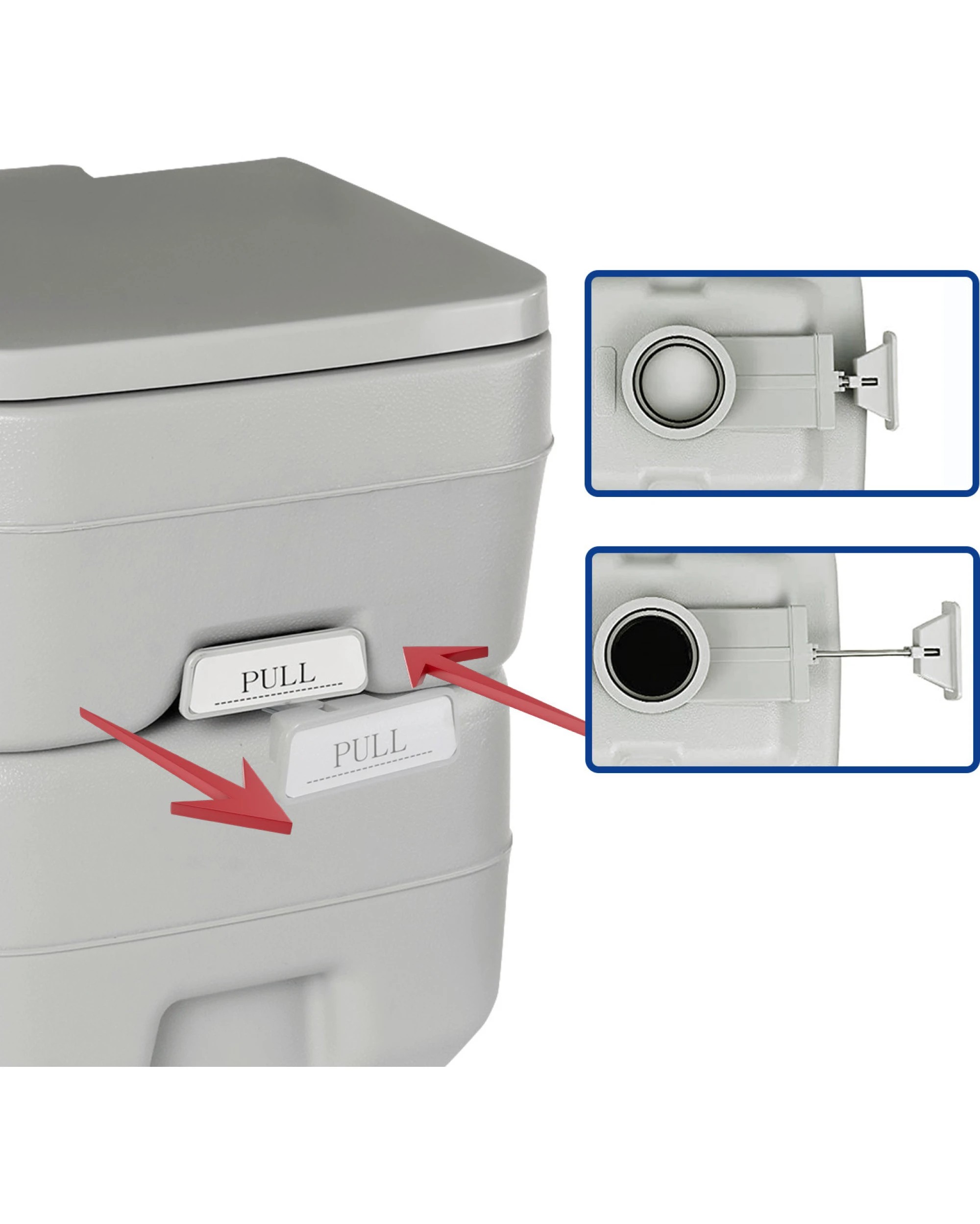 5 Wallaroo 20L Camping Portable Toilet Press Flush Pump - White, 5 of 10