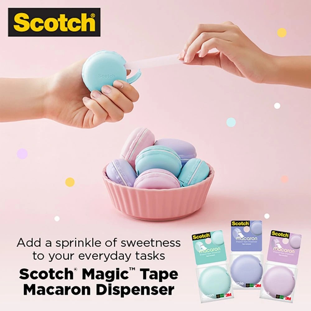 1 Scotch Magic 810 Tape Macaron Dispenser Green 18mm x 10m, 1 of 6