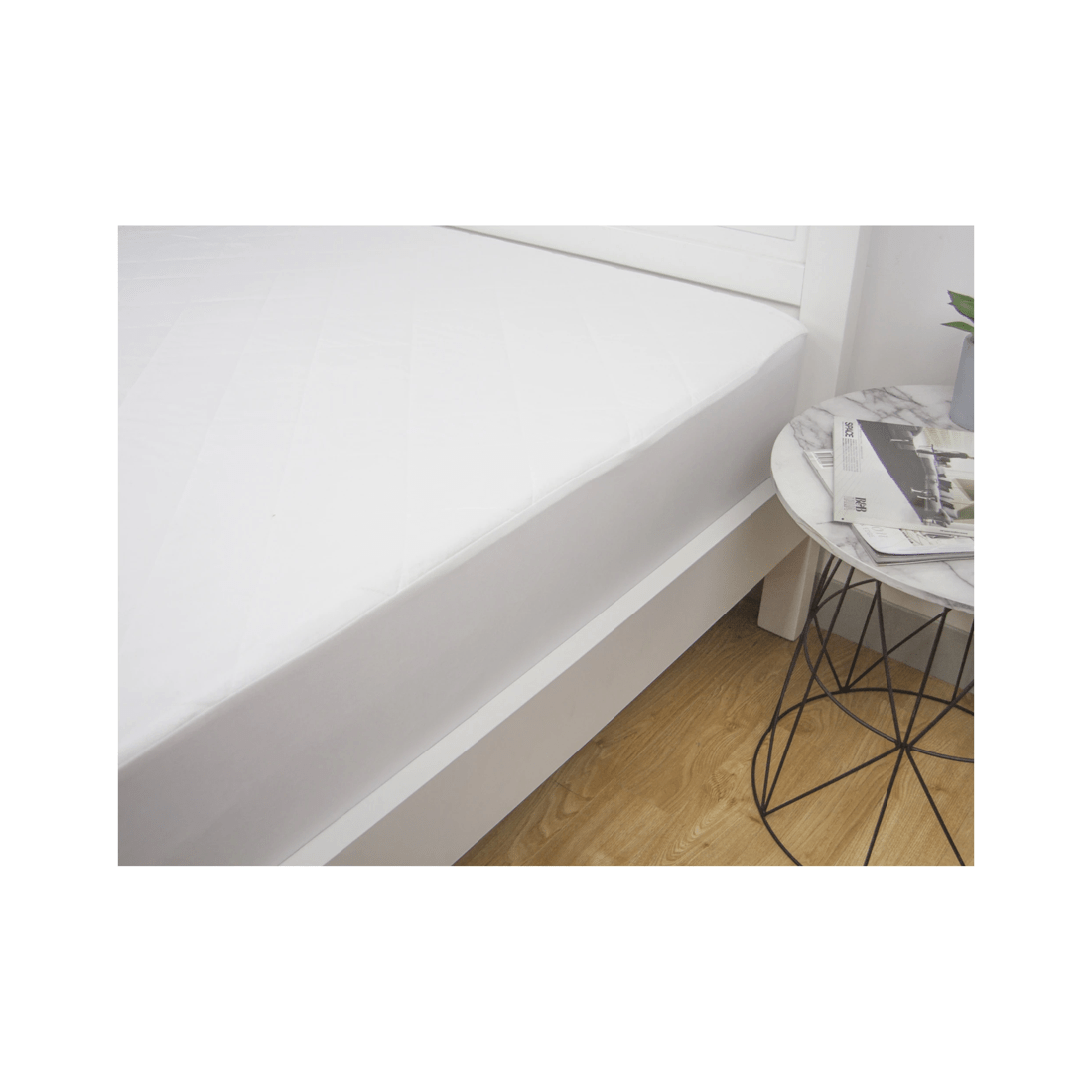 1 ARDOR Cotton Mattress Protector - King Single Bed - Breathable - Easy Fit
 - King Single Bed
 - white, 1 of 3