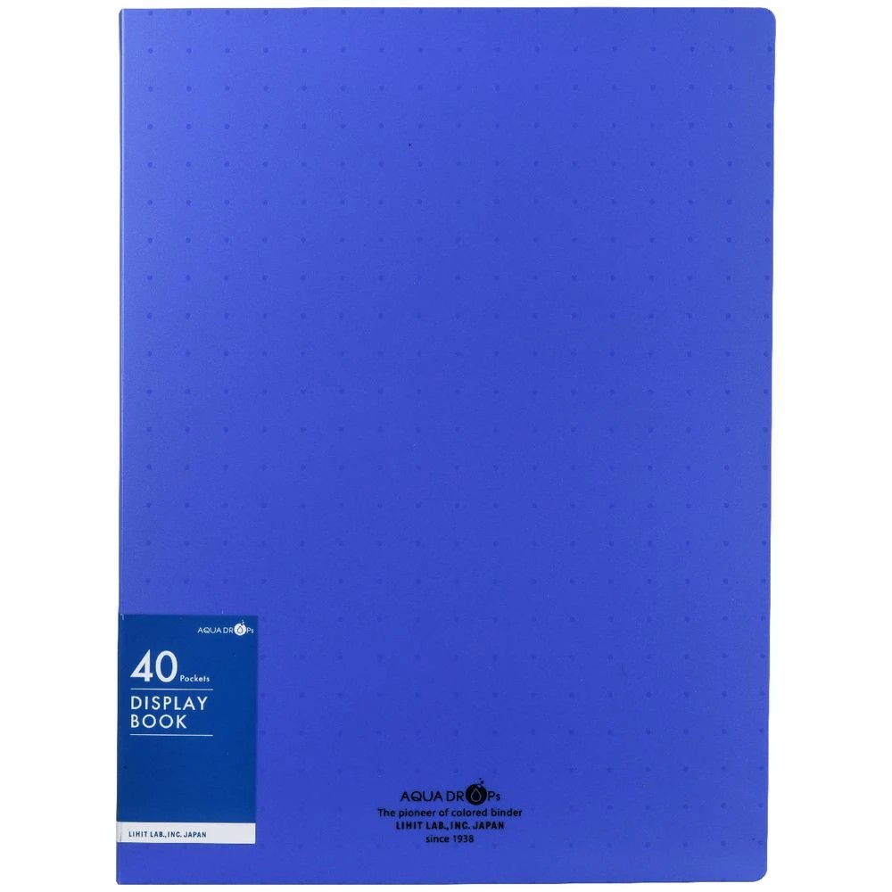 2 Aqua Drops Display Book Fixed 40 Pockets Vivid Blue, 2 of 4