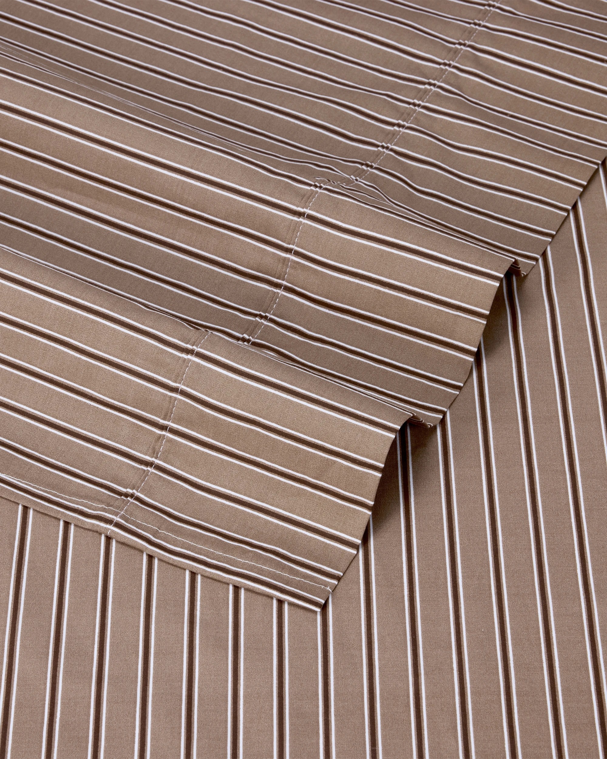 4 250 Thread Count Stripe Cotton Sheet Set - King Bed, Mocha, 4 of 7