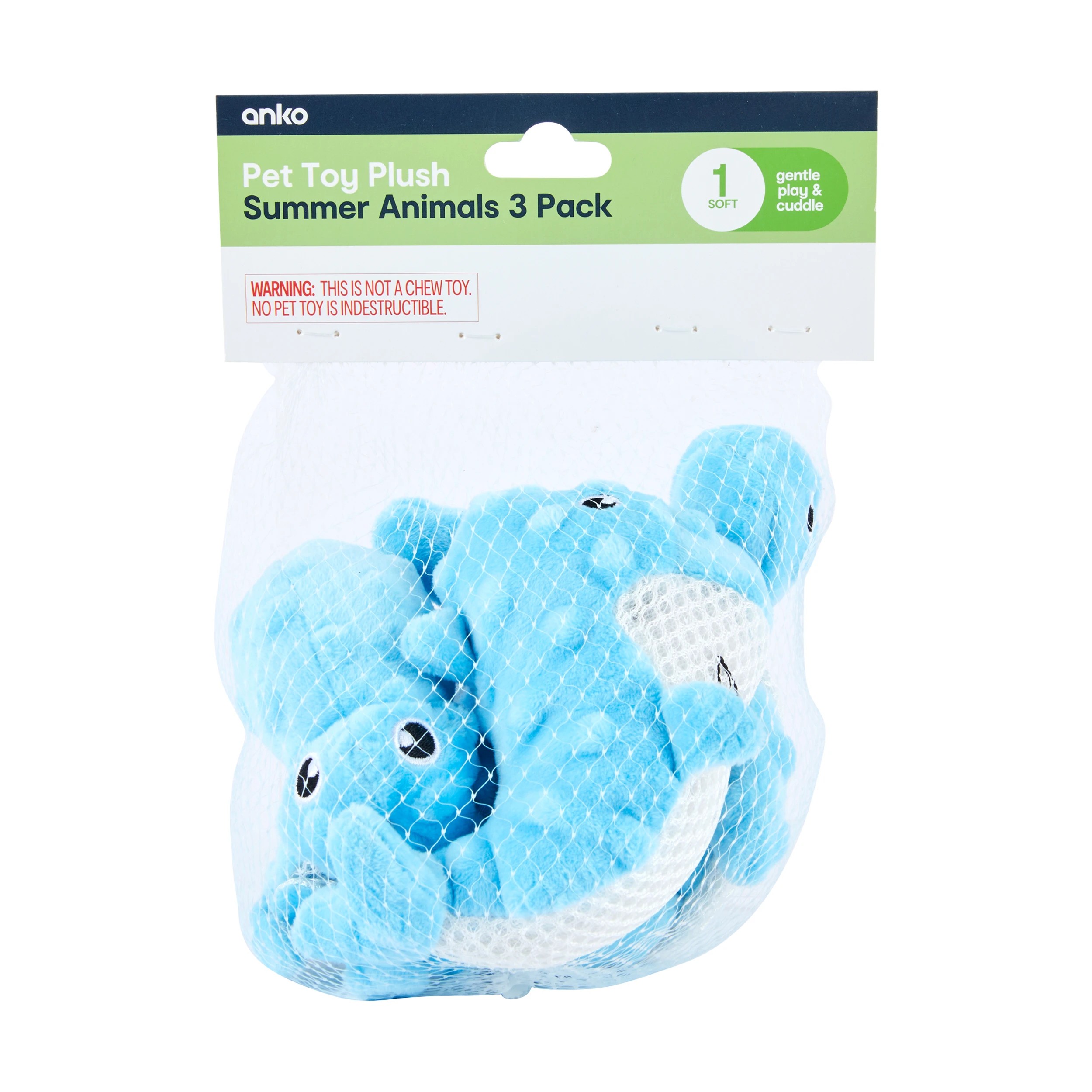 5 3 Pack Pet Toy Plush Summer Animals, 5 of 6