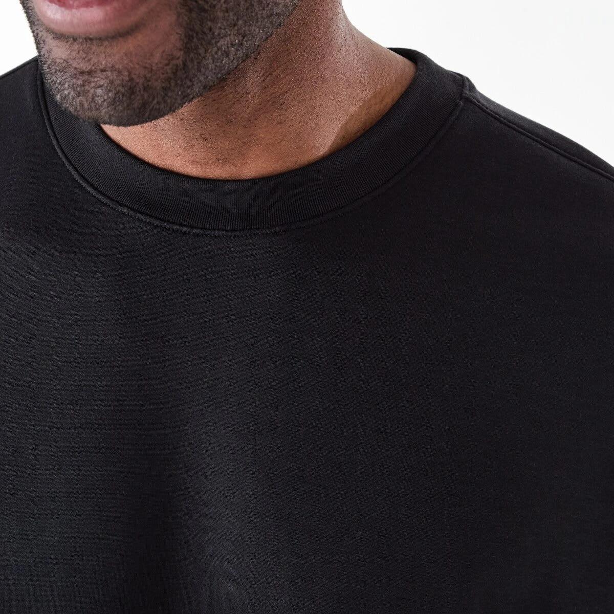 5 Active Mens Relaxed Scuba Crew Neck Sweatshirt BLACK, 5 of 6