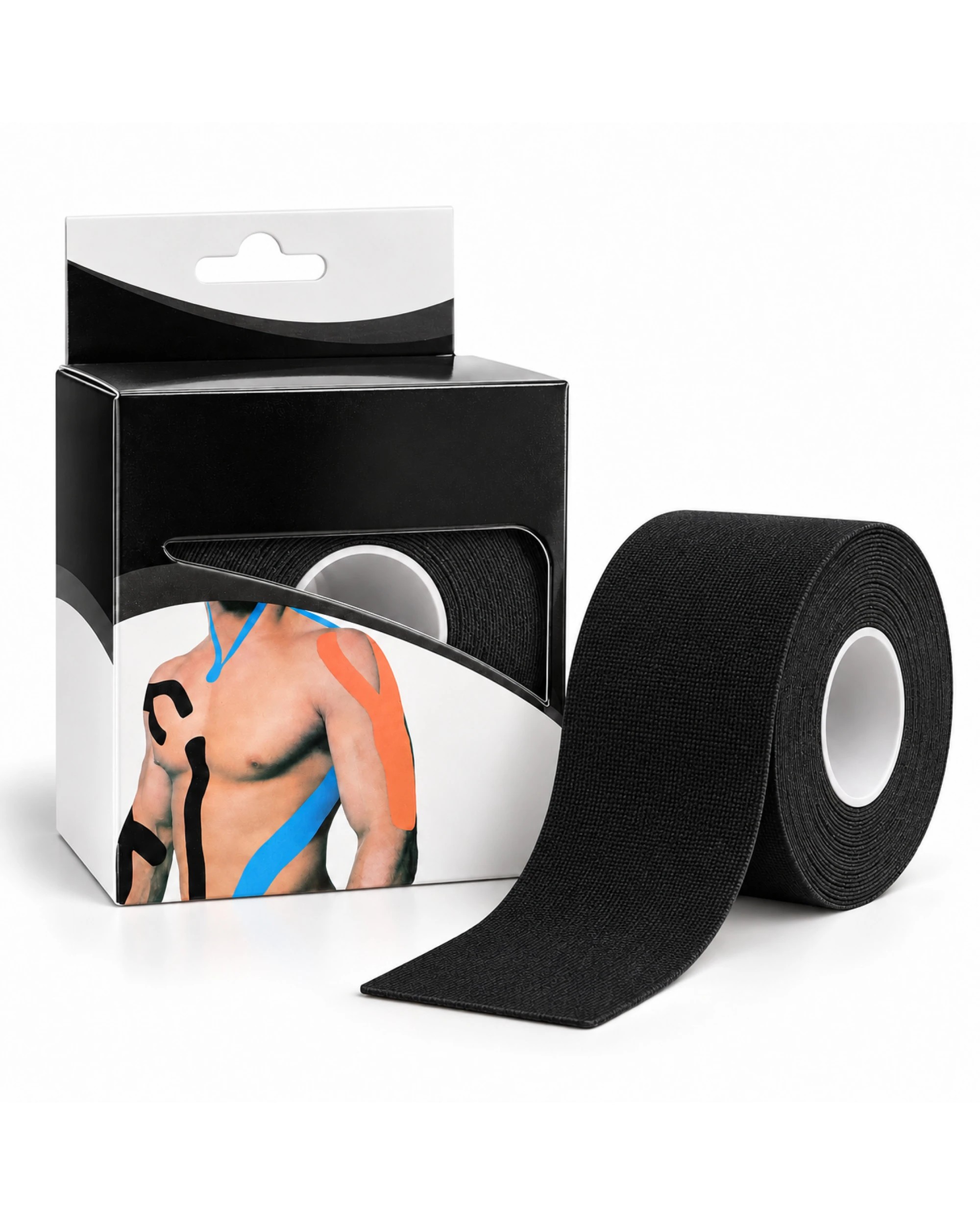 1 BR Home Kinesiology Tape Self-Adhesive Sports Therapy 5cm 5m Roll in Black, 1 of 1