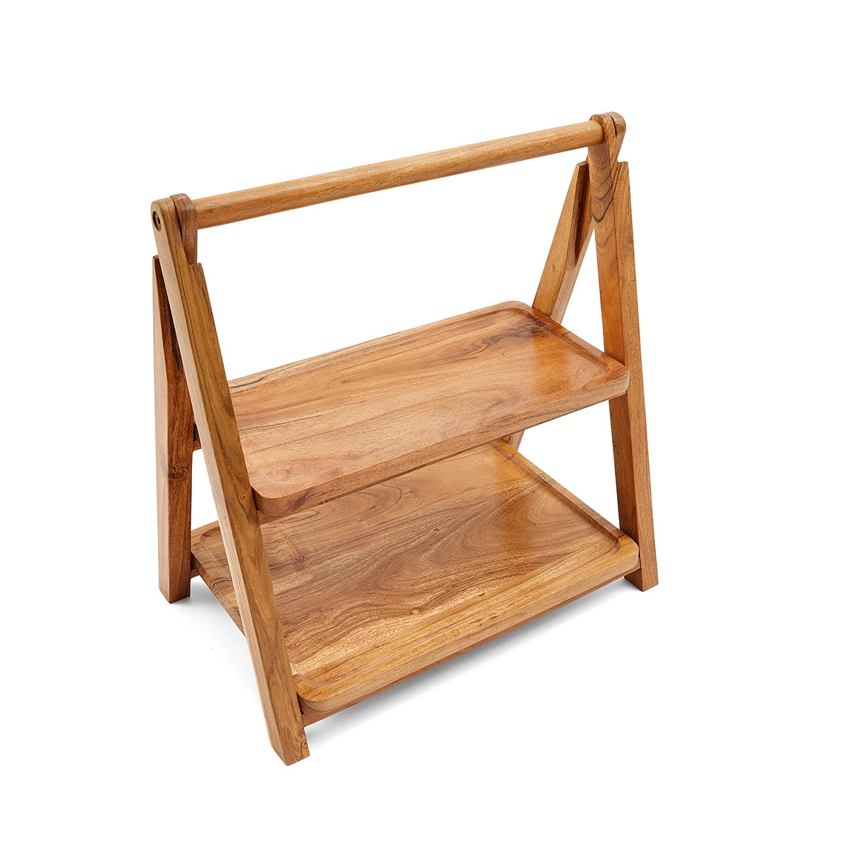 6 2 Tier Acacia Serving Stand, 6 of 10