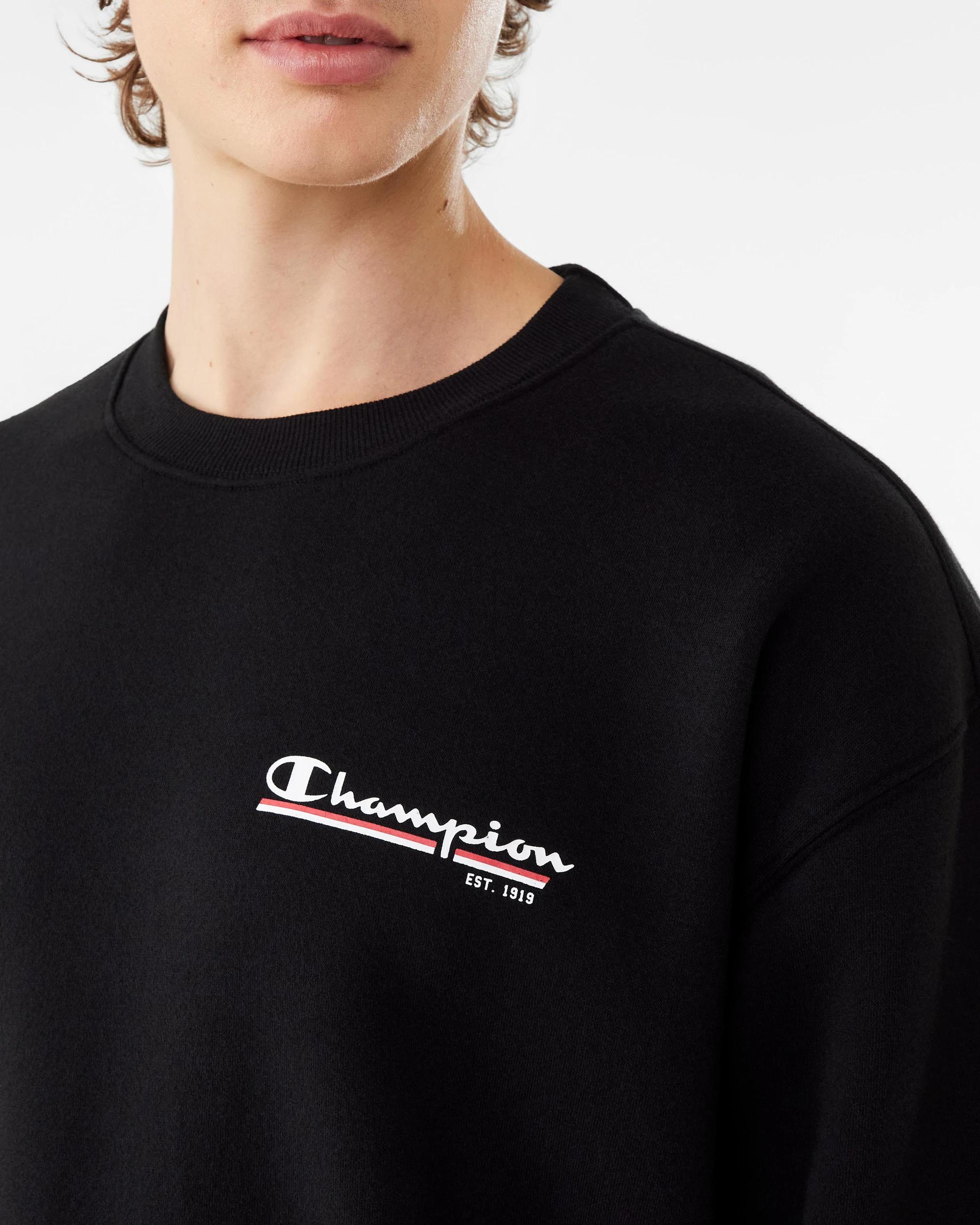 6 Champion Script Adult Crew Neck Sweatshirt Black, 6 of 8