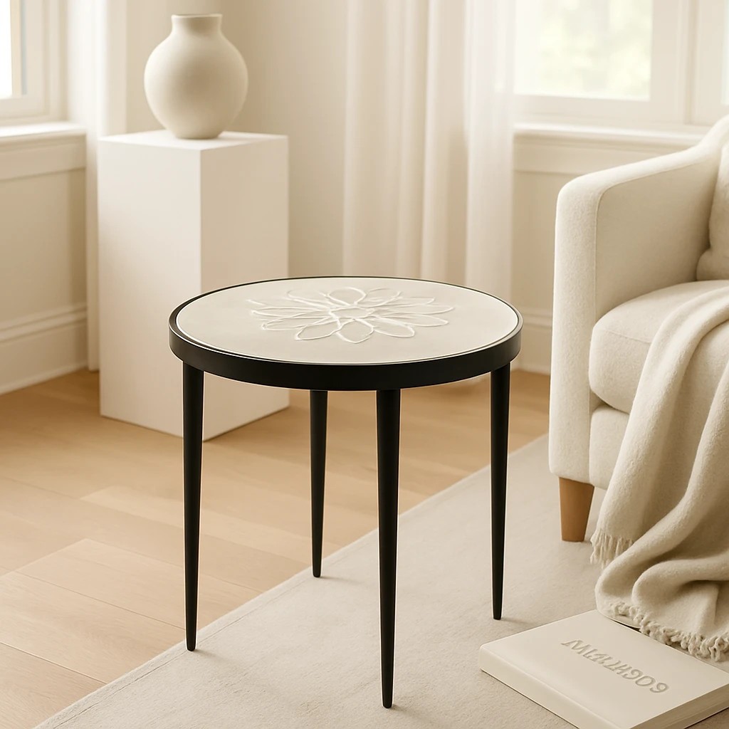 2 La Grace Home Seina Marble Stool - Brown, 2 of 2