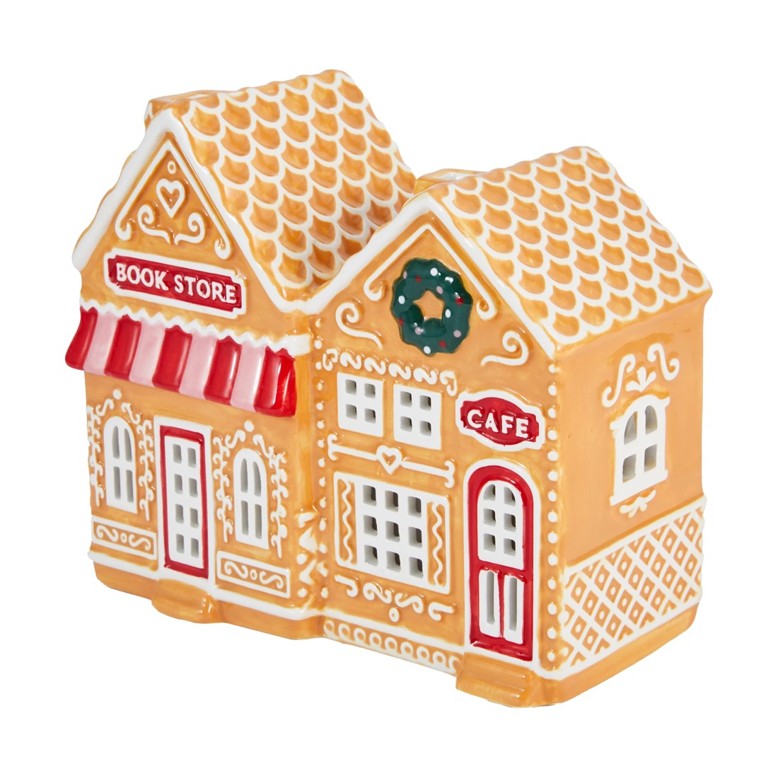 3 Light Up Ceramic Gingerbread Stores, 3 of 6