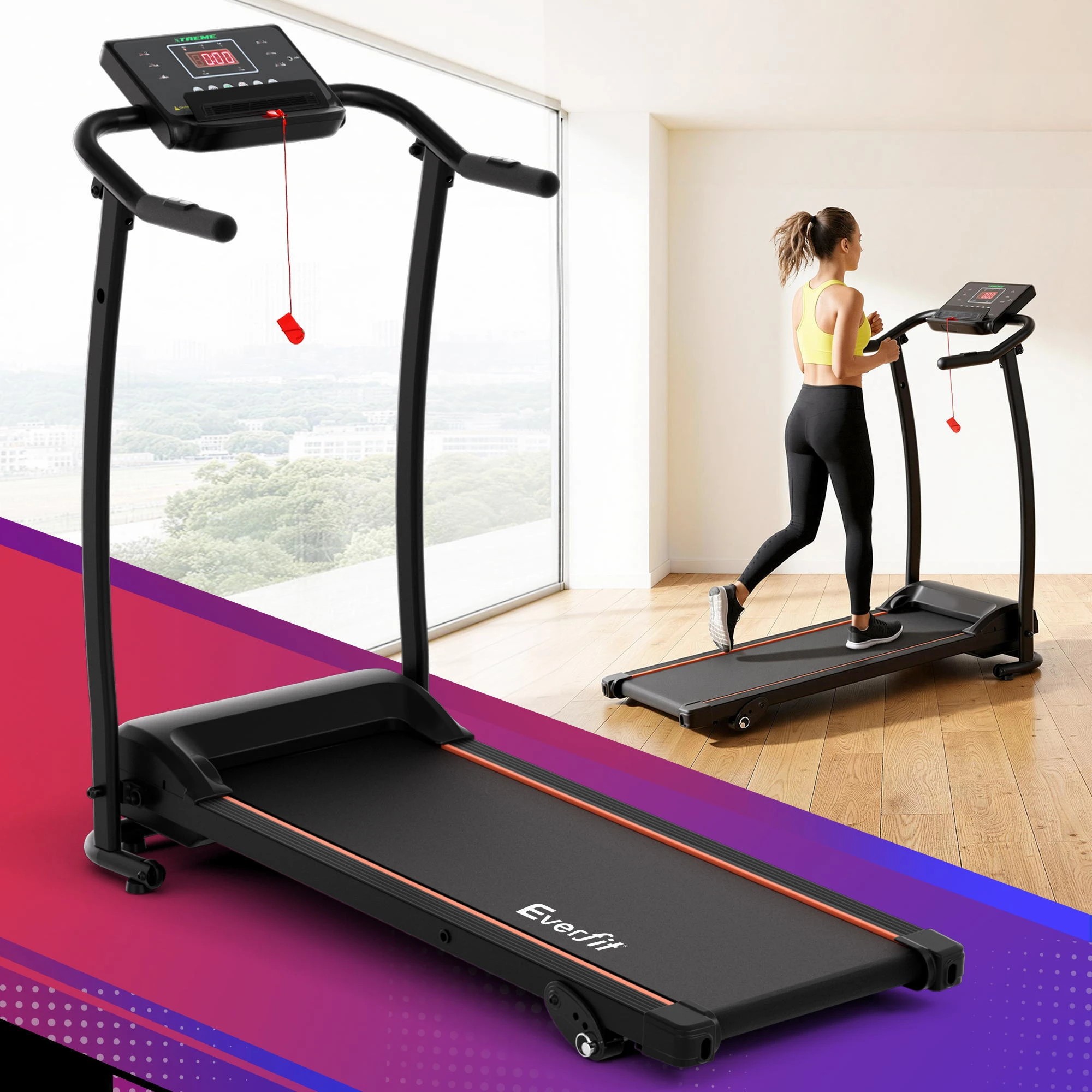 9 Everfit 2 in 1 Treadmill Electric Home Gym Fitness Exercise Machine Foldable 370mm, 9 of 9