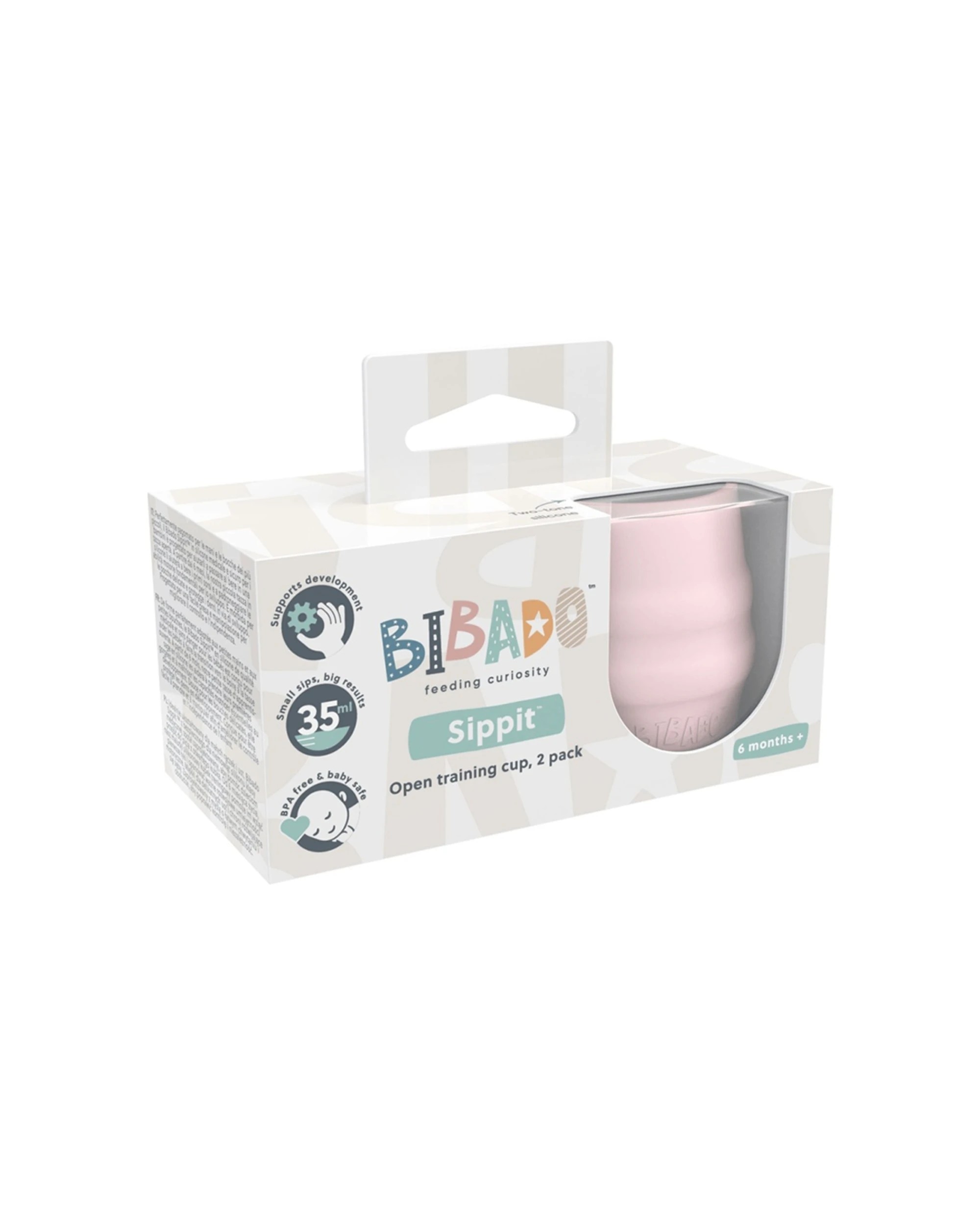 2 Bibado 2pc Sippit Cup Baby Training Drinking Cups Silicone 35ml Blush - Pink, 2 of 4