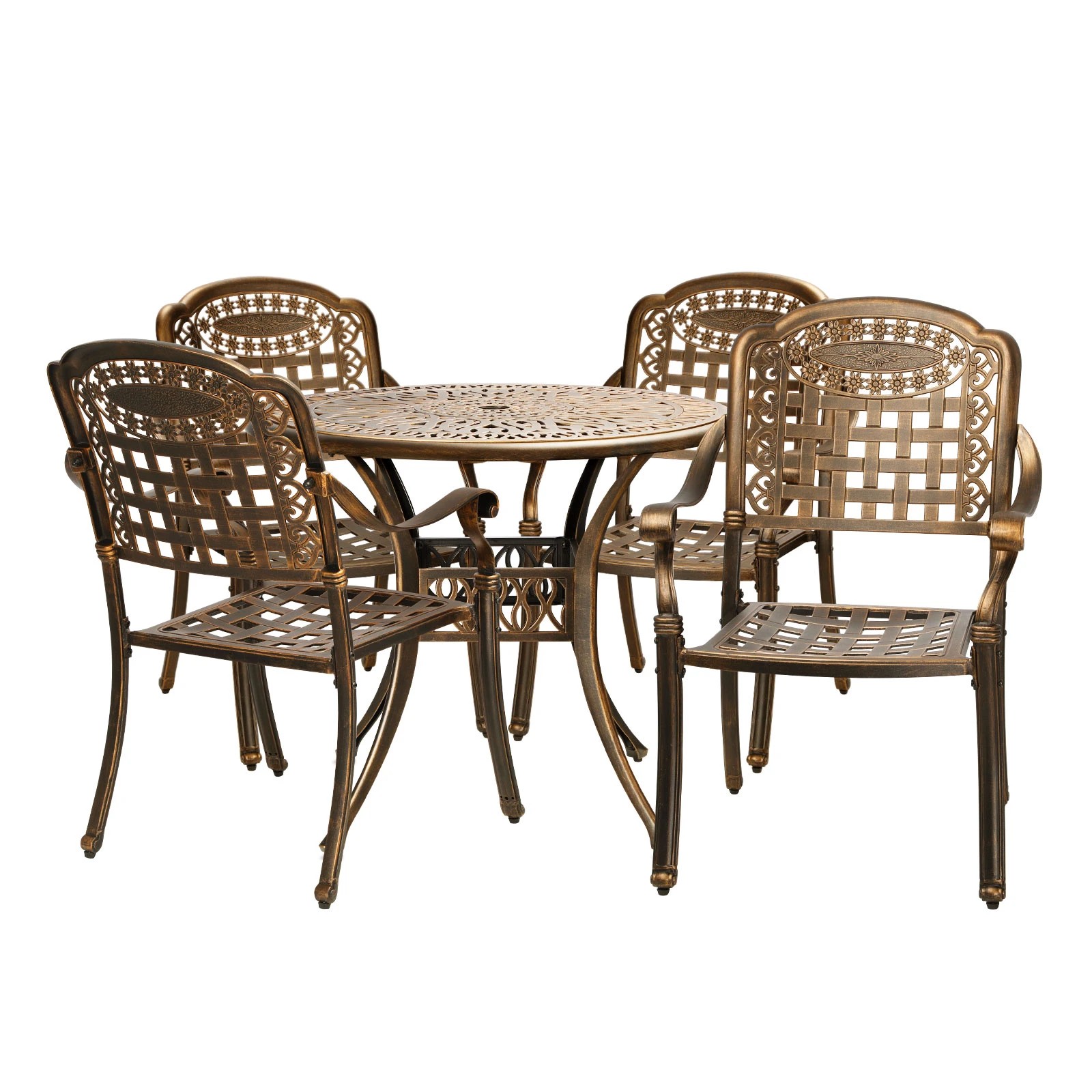 1 Livsip Outdoor Setting Dining Chairs Bistro Set Patio Garden Furniture 5 Piece
 - Bronze, 1 of 10