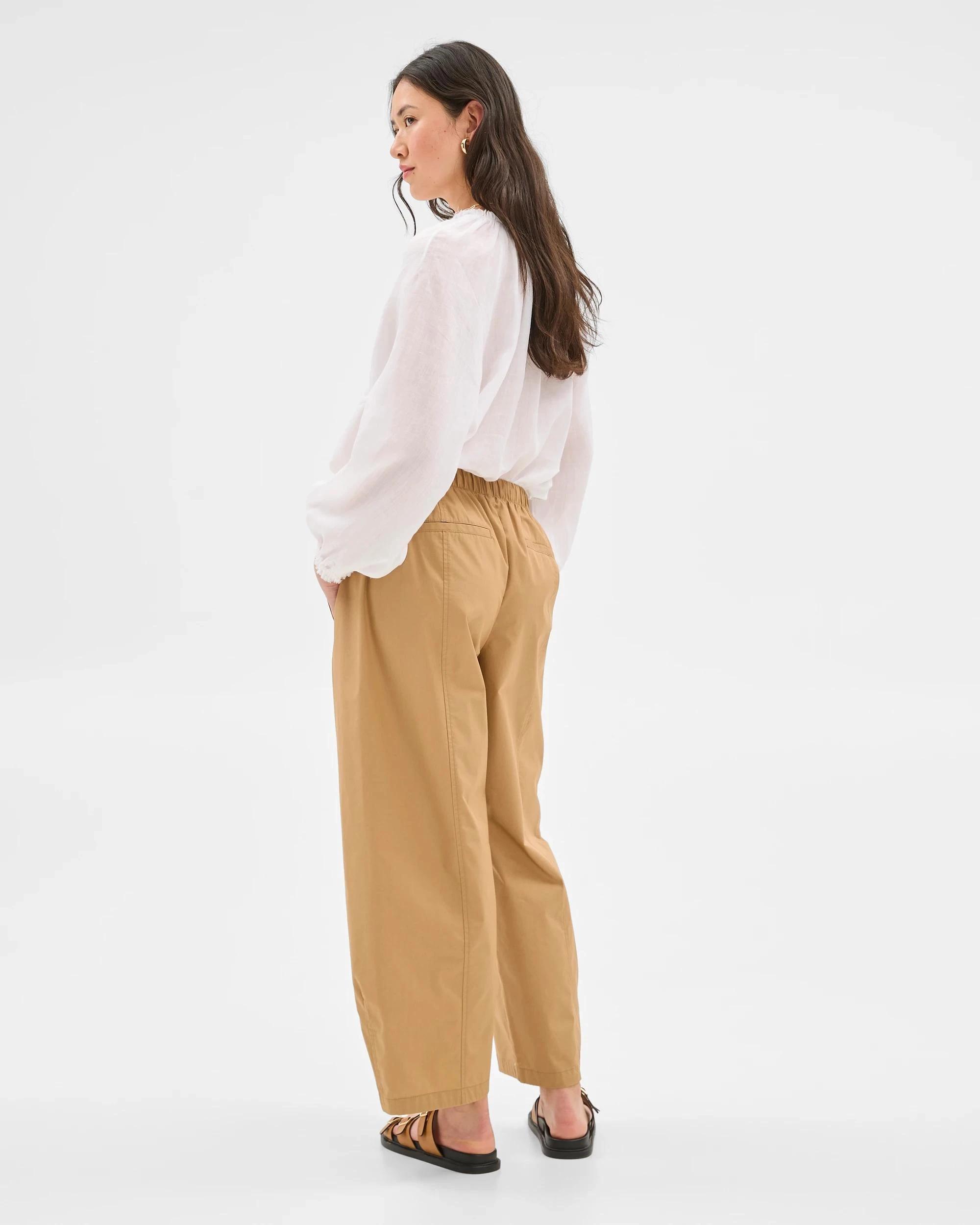 7 Target Australian Cotton Tie Waist Barrel Pants TEAKWOOD, 7 of 7