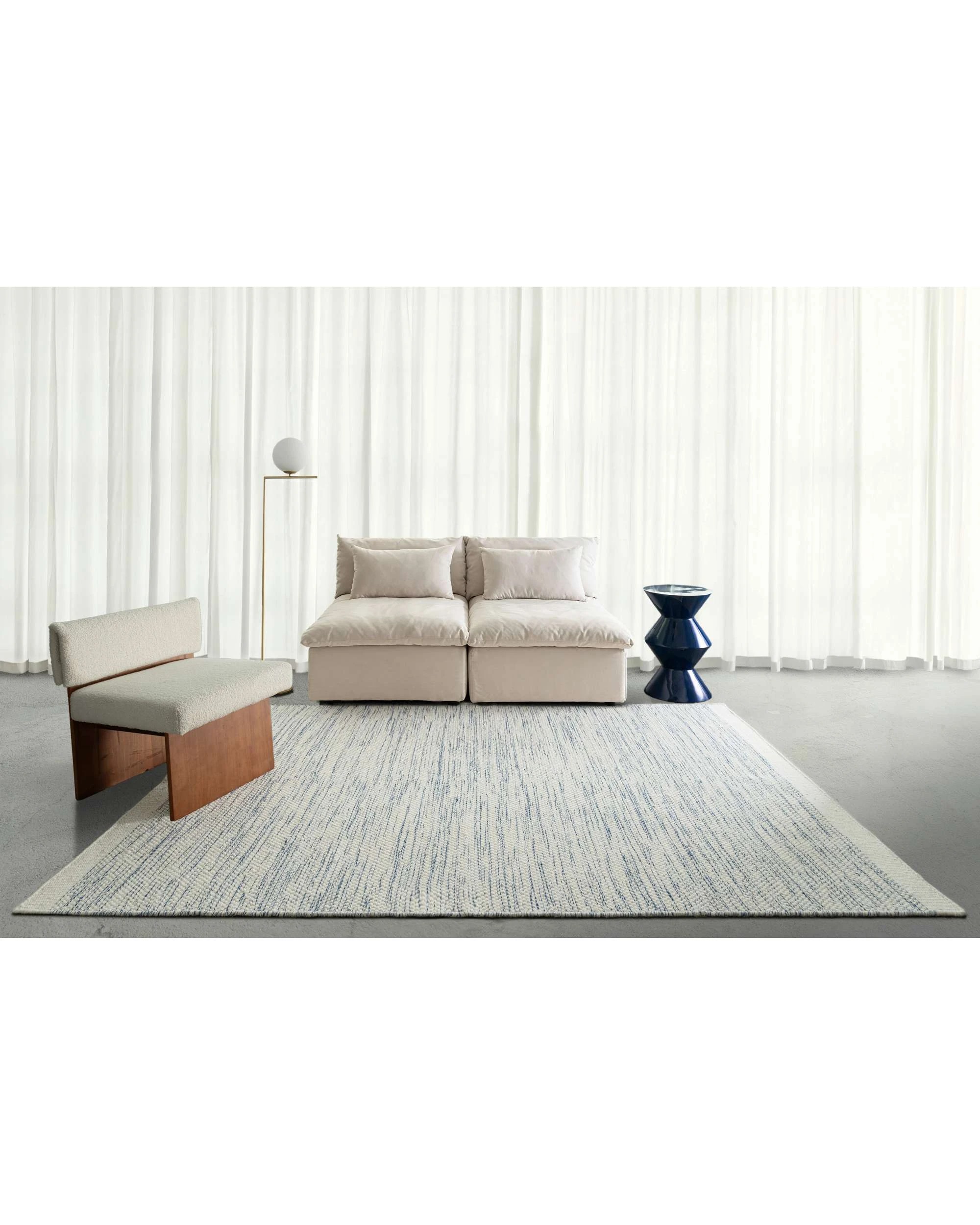 2 Loopsie Evanston Wool Flatweave Rug-230cm x 160cm - Blue, 2 of 7