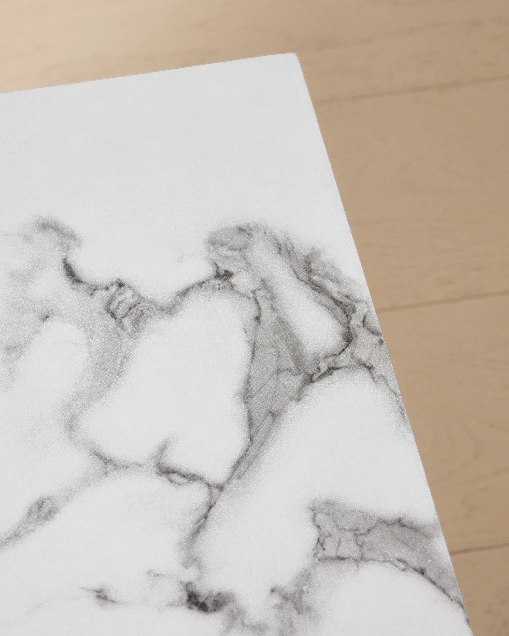 3 White Marble Look Side Table, 3 of 5