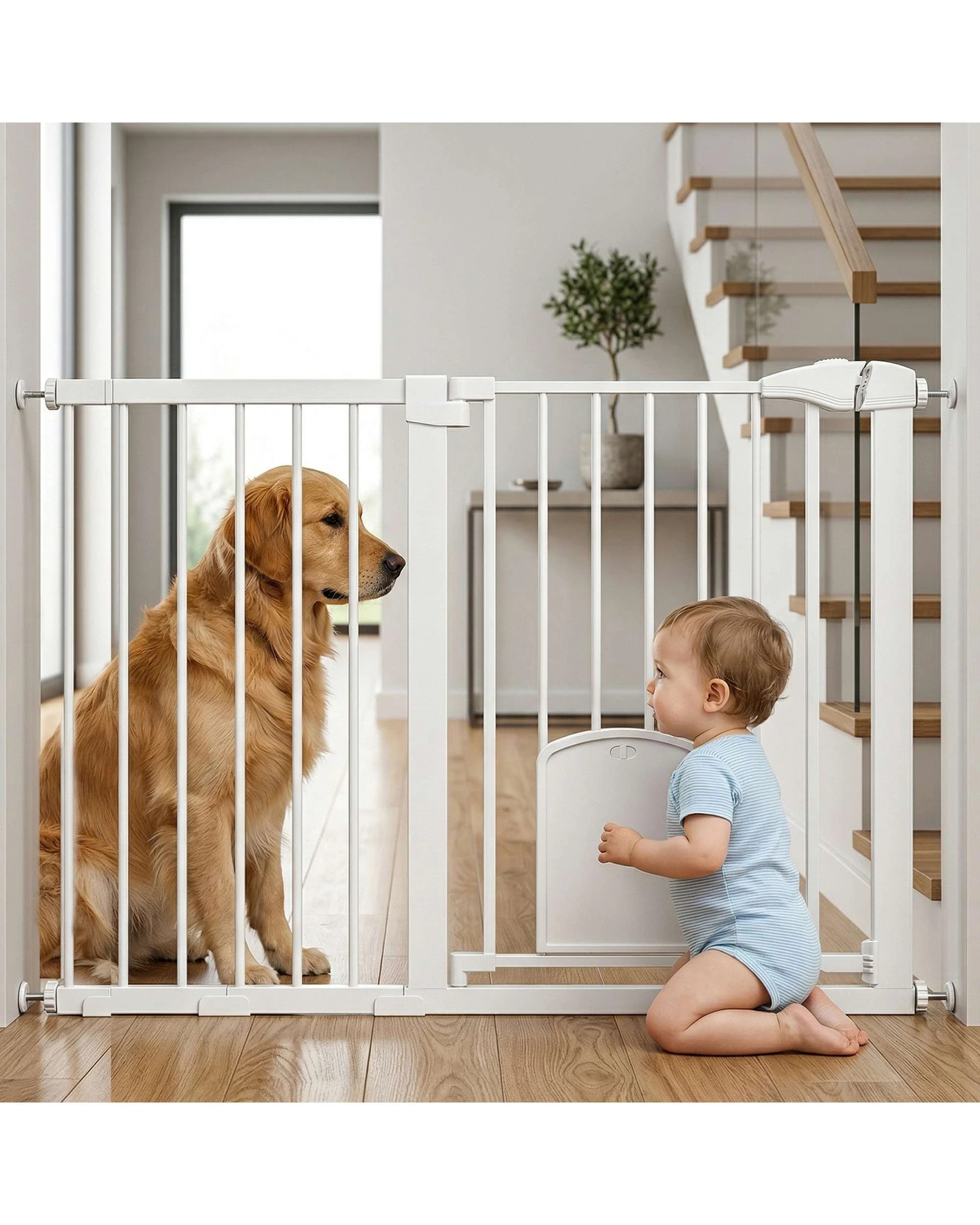 3 Advwin Pet Safety Gate Extra Wide Pet Door, 3 of 8