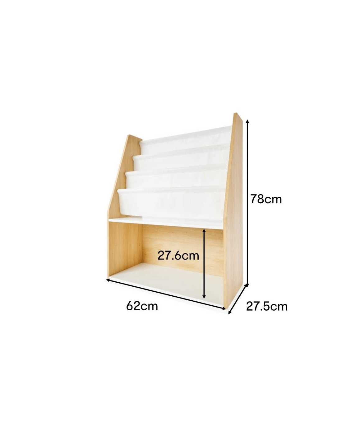 9 Oak Look and White Book Holder with Organiser, 9 of 9
