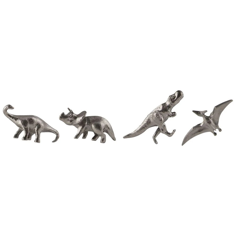 2 Three By Three Solid Cast Dinosaur Magnets 4 Pack Pewter, 2 of 3