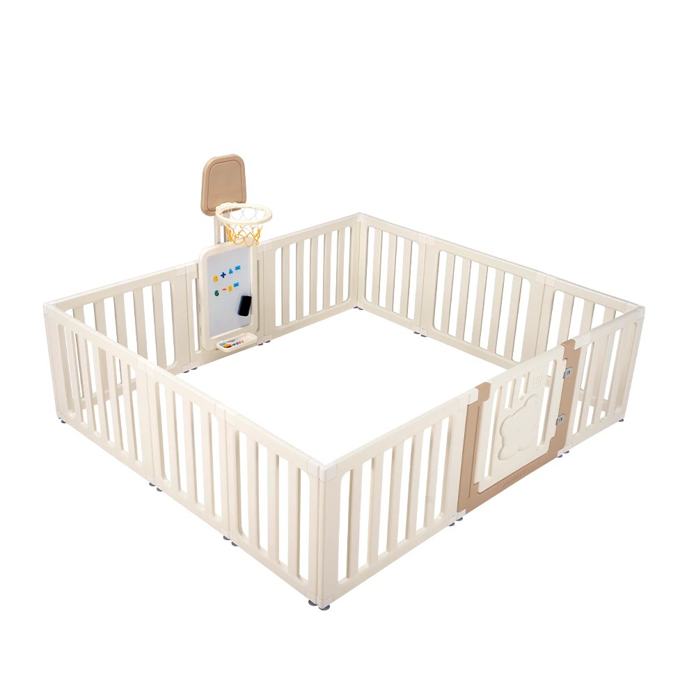 1 Playpals Kids Playpen 10-Panel Safety Gate with Drawing Whiteboard Toddler Fence - Multi, 1 of 3