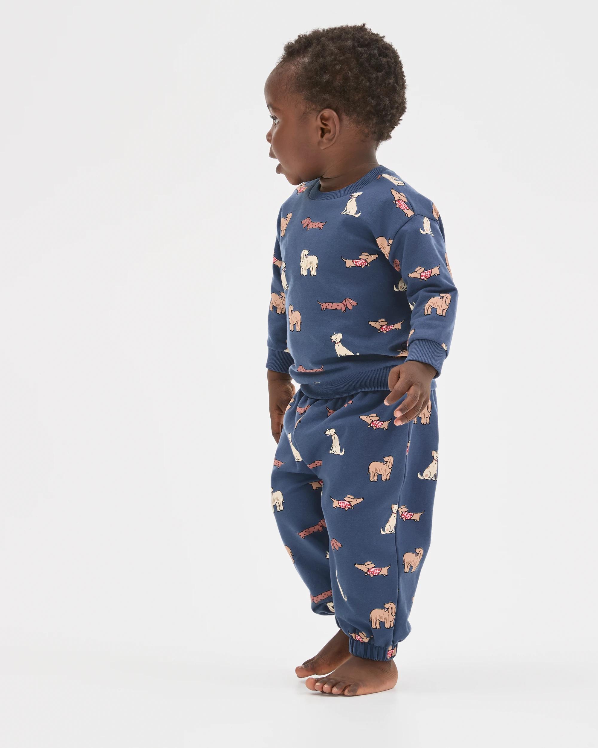 1 Target Baby Organic Cotton Fleece Jumper & Pants Set PUPPIES, 1 of 6