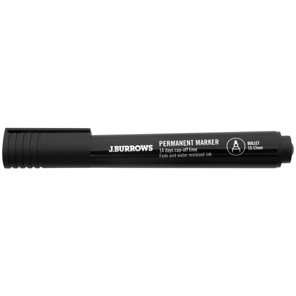 3 J.Burrows Permanent Markers Bullet Black 24 Pack, 3 of 4