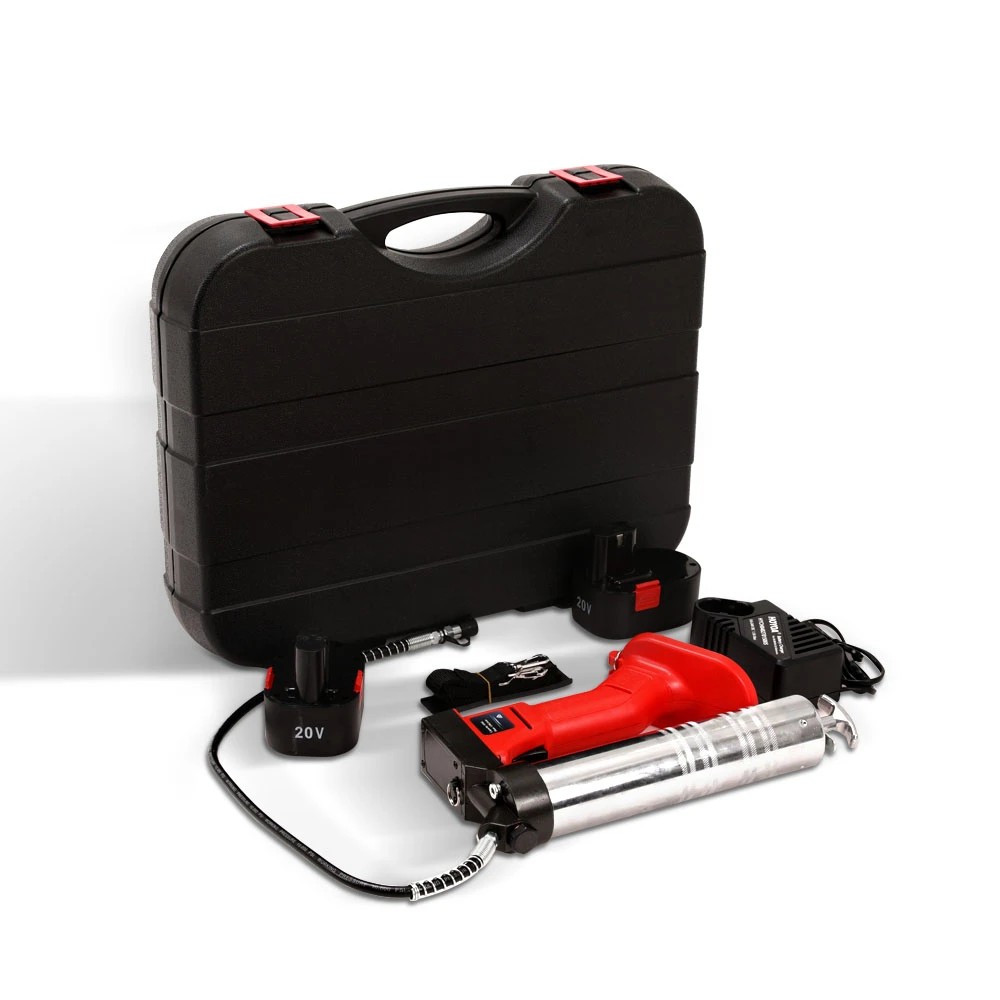 1 Giantz Grease Gun Cordless 20v 450g 9000PSI 76cm Hose Electric Battery - Red, 1 of 2