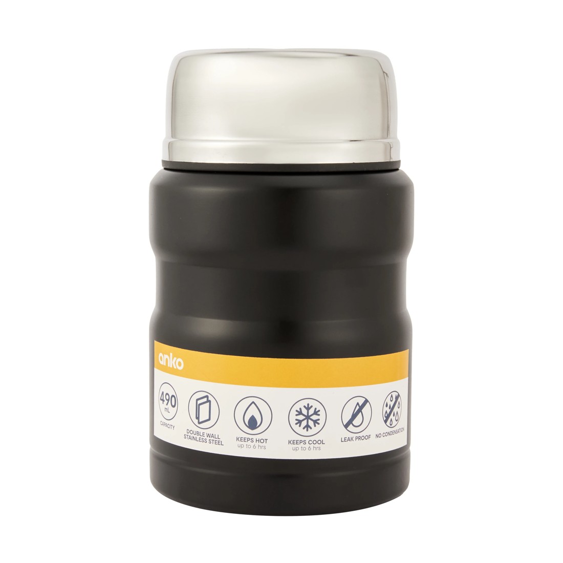 7 490ml Black Food Flask with Spoon, 7 of 7