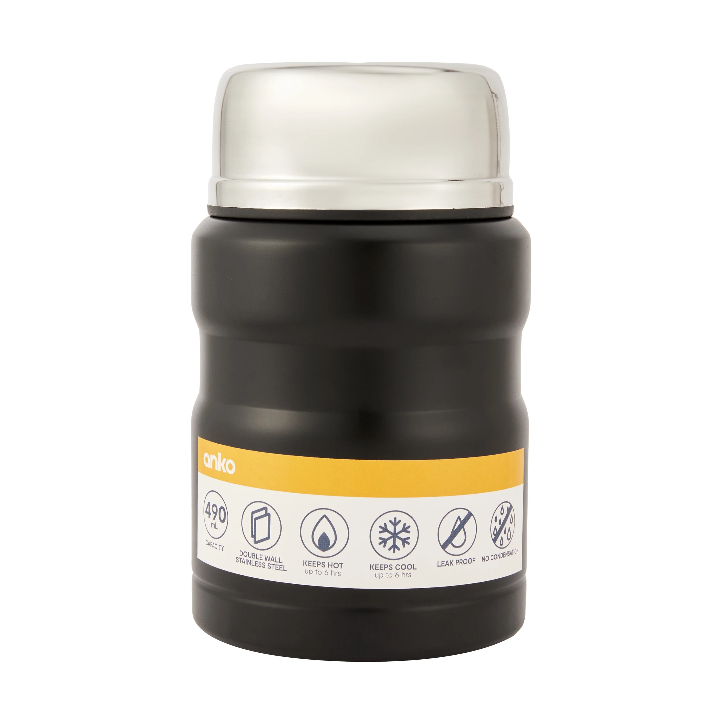 7 490ml Black Food Flask with Spoon, 7 of 7