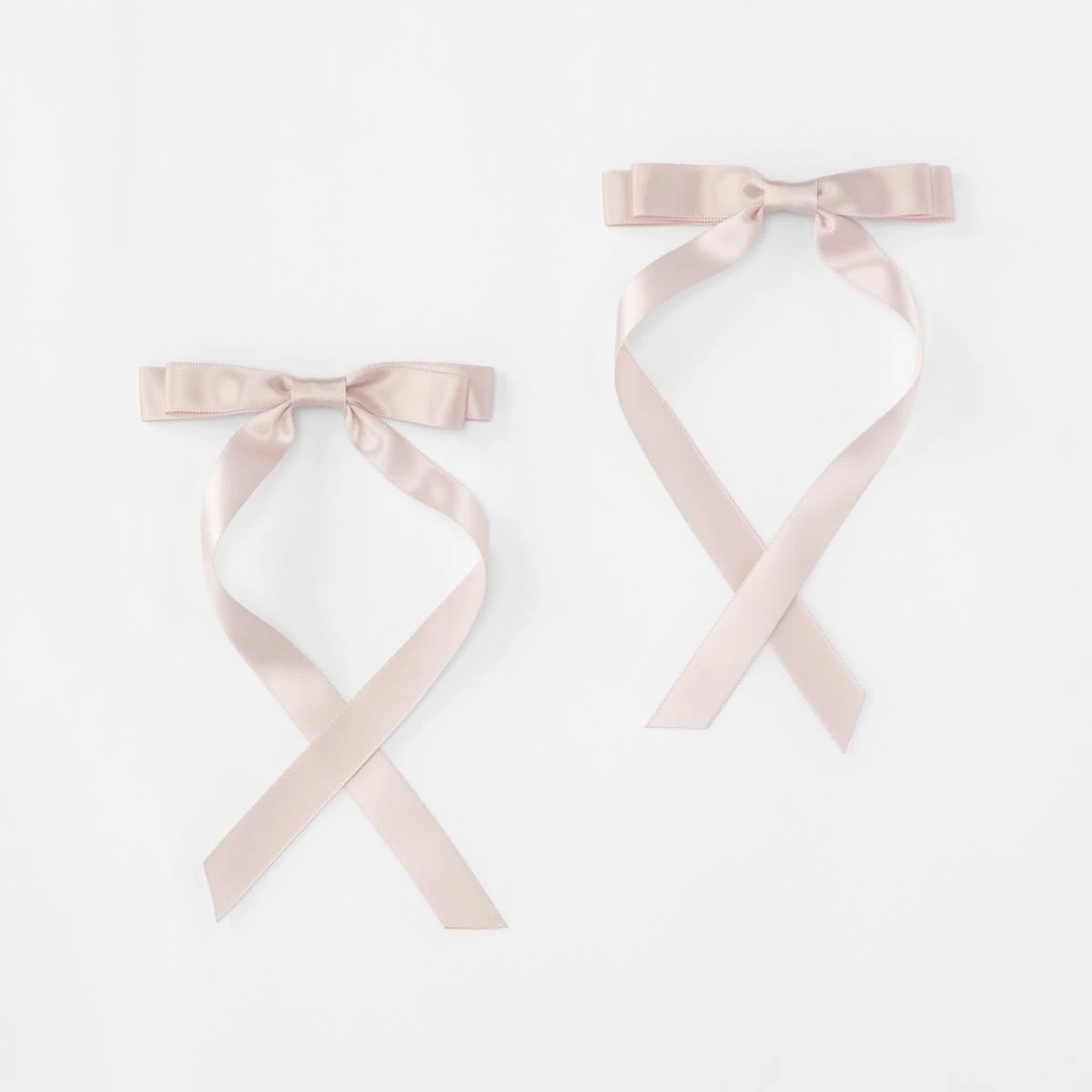 1 2 Pack Pink Ribbon Bow Slide Hair Clips, 1 of 5