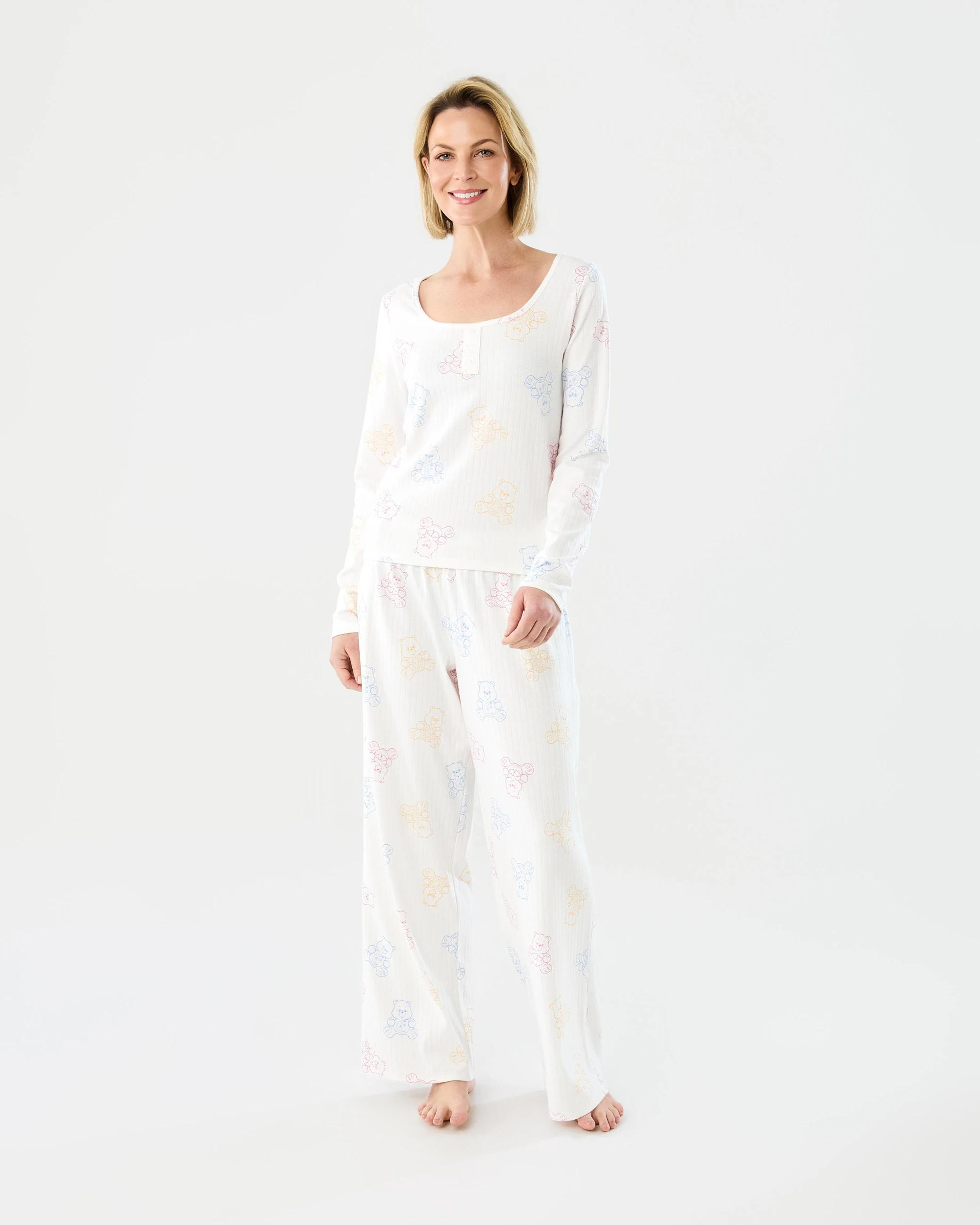 1 Care Bears License Pointelle Henley Long Sleeve Top and Pants Pyjama Set Care Bears, 1 of 8