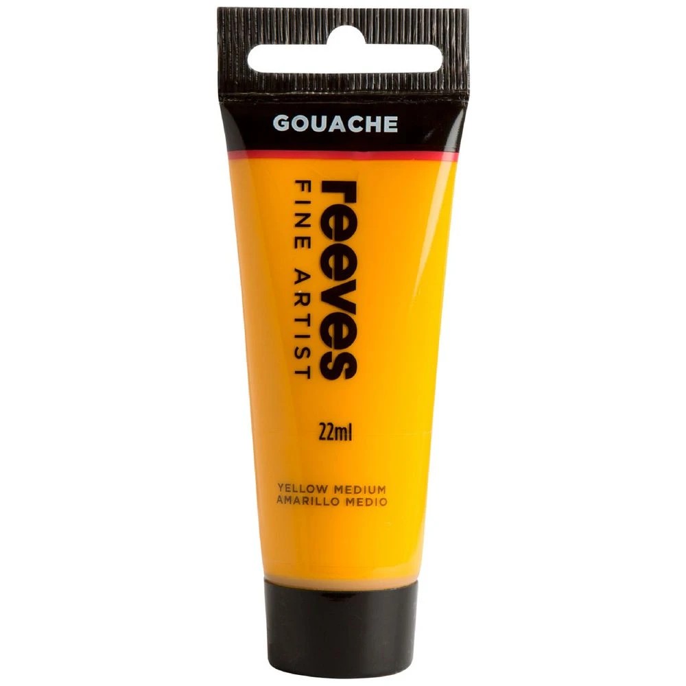 1 Reeves Gouache Paint 22mL Medium Yellow, 1 of 1