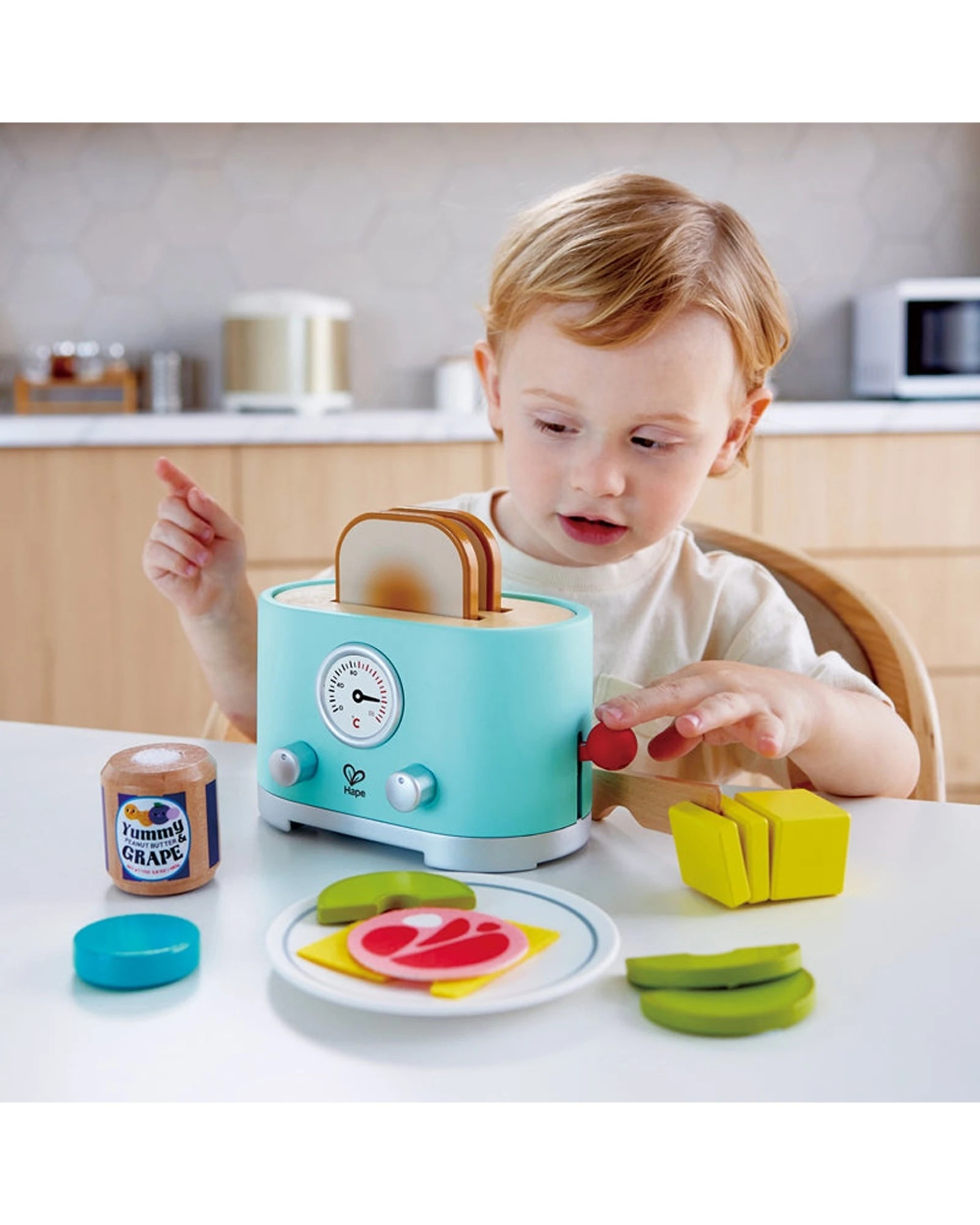 4 Hape Ding & Pop-Up Toaster Toy Set With Accessories Kids - Multi, 4 of 4