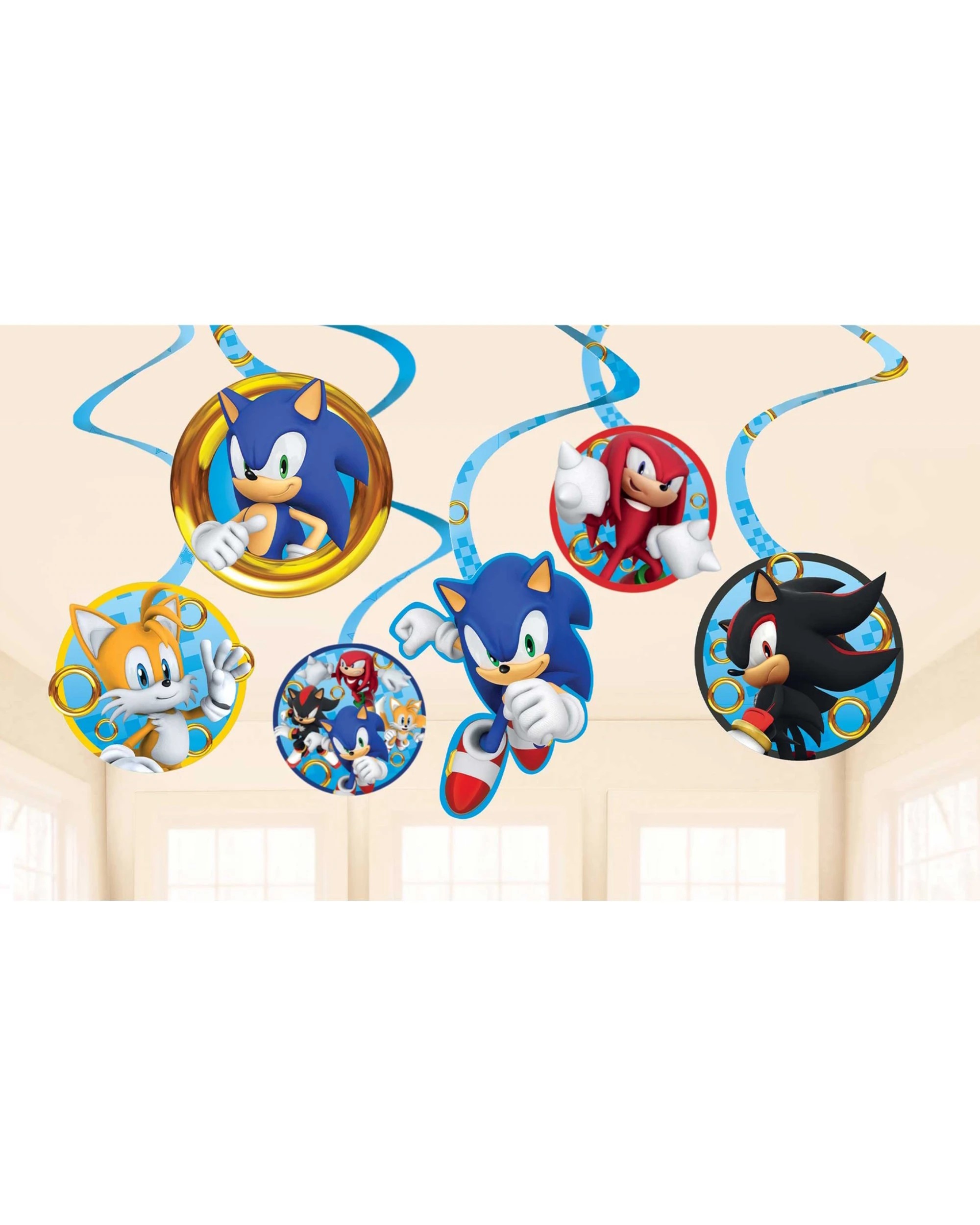 1 Sonic The Hedgehog Sonic The Hedgehog Swirl Decorations Pack of 12, 1 of 1
