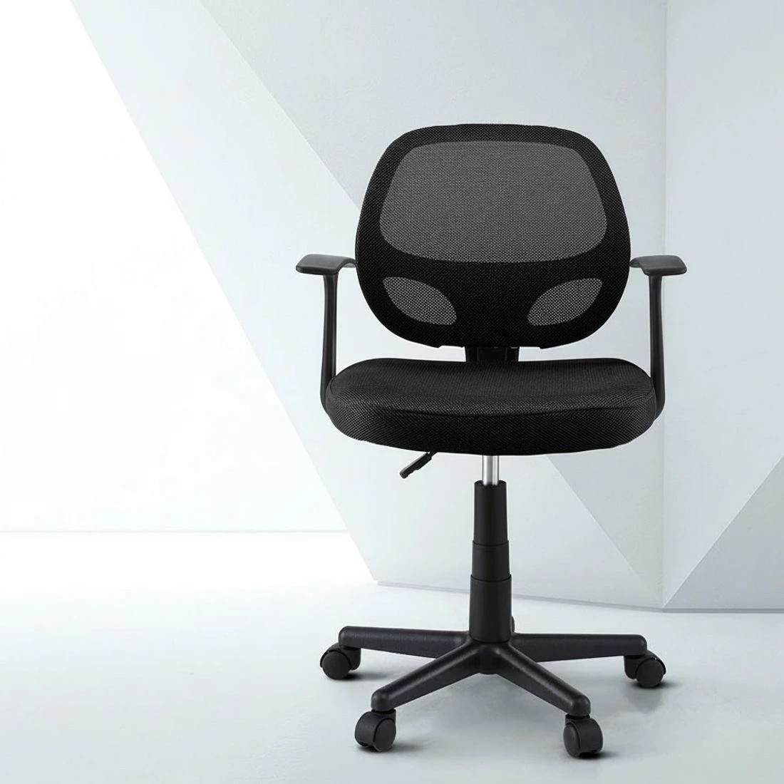 4 Artiss 2x Mesh Office Chair Computer Gaming Desk Chairs Work Study Mid Back - Black, 4 of 6