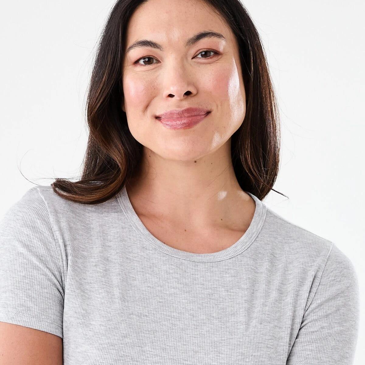 4 Short Sleeve Rib Crew Neck T-shirt SILVER MARLE, 4 of 5