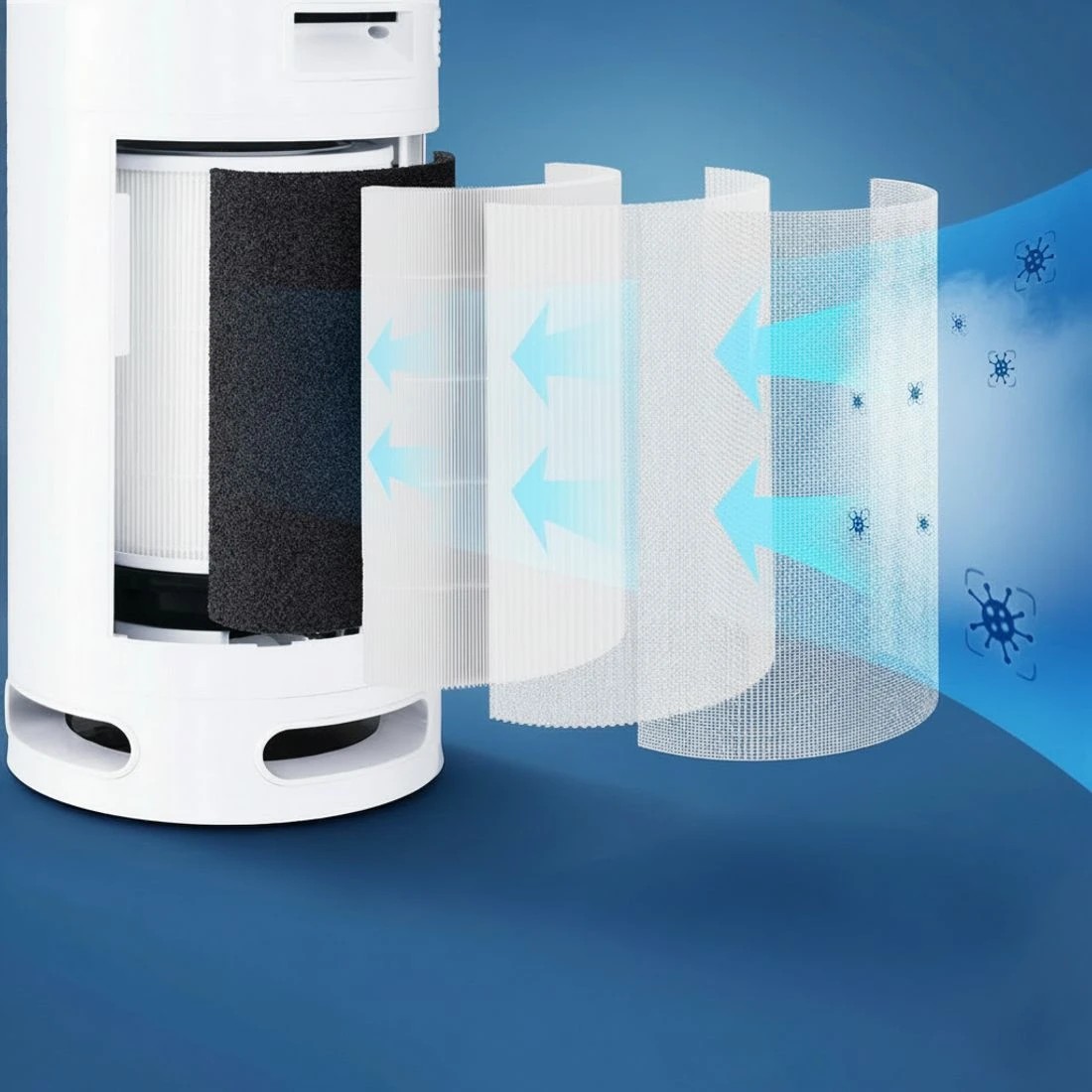 4 Devanti Air Purifier 4 Layers HEPA Replacement Filter - Multi, 4 of 6