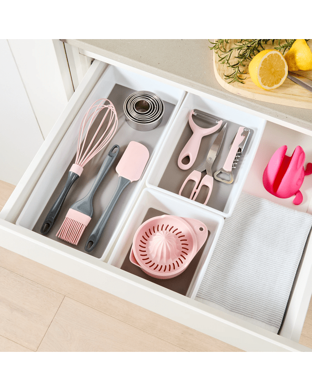 3 Pack White Drawer Organi