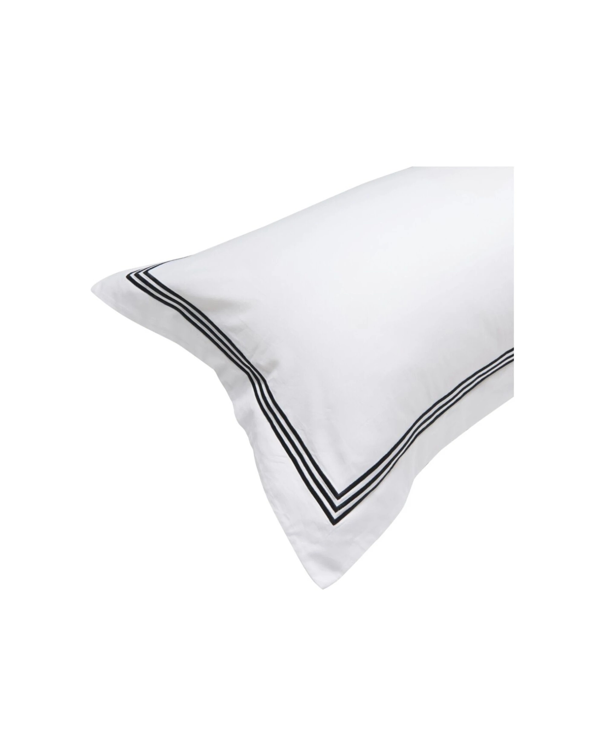 3 Grosvenor House 500TC Hotel Embroidered Tailored Pillowcase With Black - White, 3 of 3