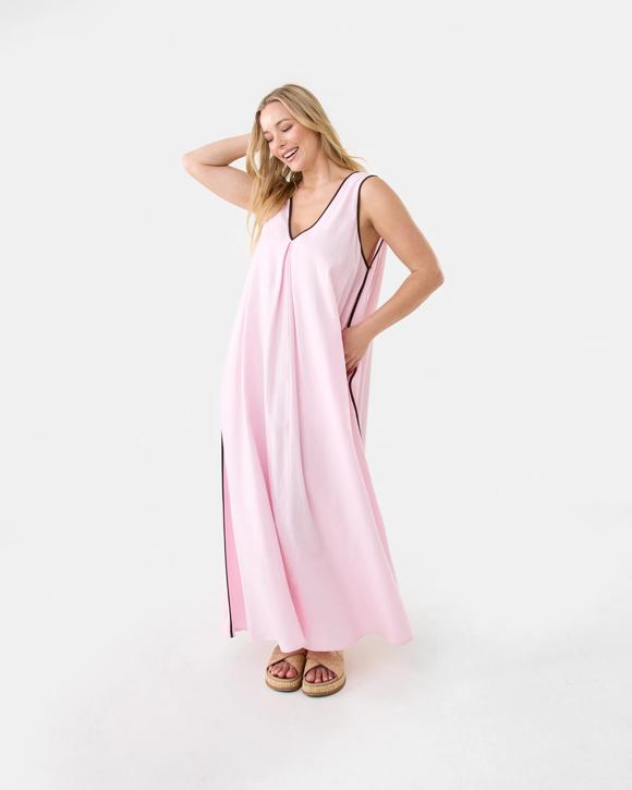 Sleeveless Trim Detail Maxi Dress