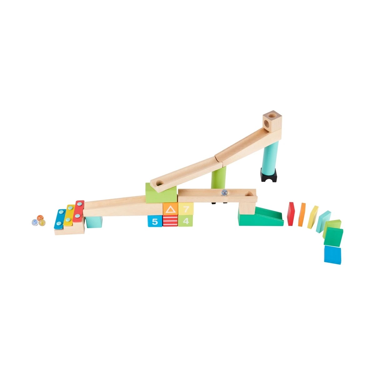 5 79 Piece Wooden Marble Run Set, 5 of 11