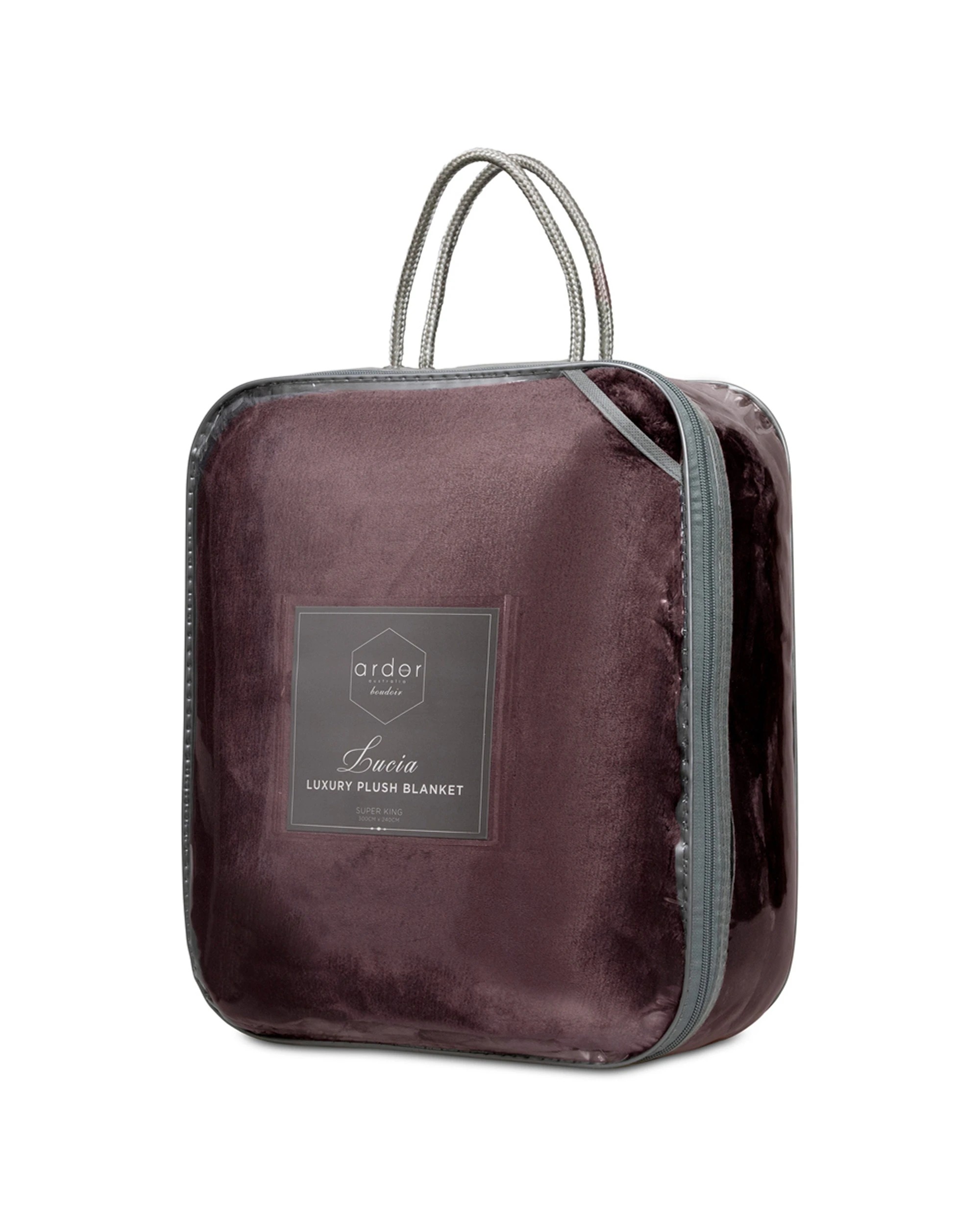2 Ardor Boudoir Lucia Luxury Plush Velvet Queen Bed Blanket Aubergine - Purple, 2 of 3