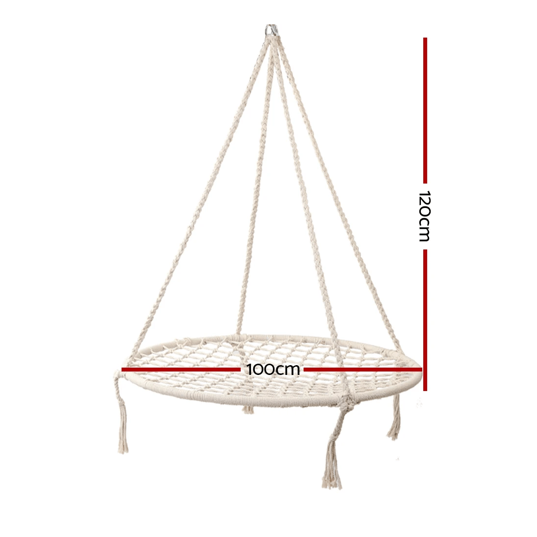 2 Gardeon Hammock Chair Outdoor Tree Swing Nest Web Hanging Seat 100cm - Beige, 2 of 7